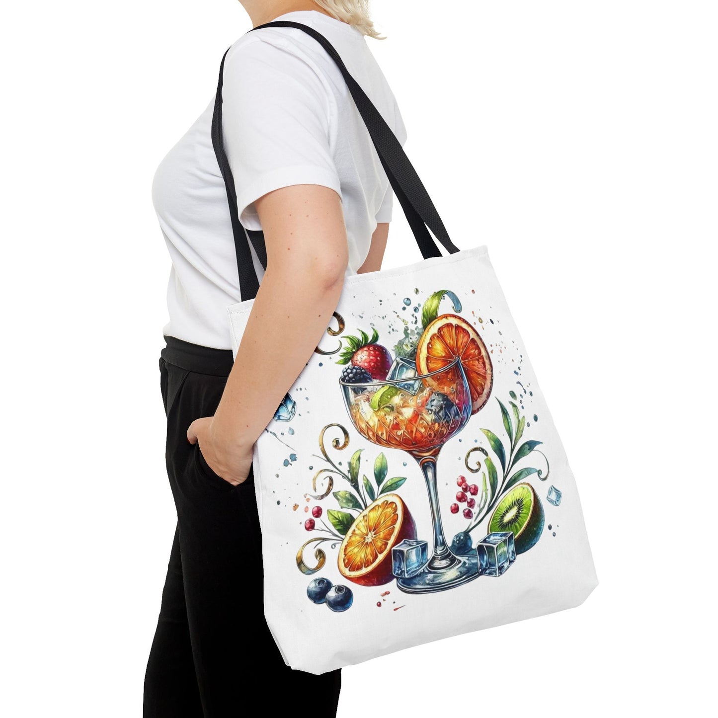 Bolso de cóctel, bolso para bebidas afrutadas, bolso de playa tropical, elegante bolso de lona, ​​regalo para amantes de los cócteles, bolso de mano divertido, práctico bolso de verano.