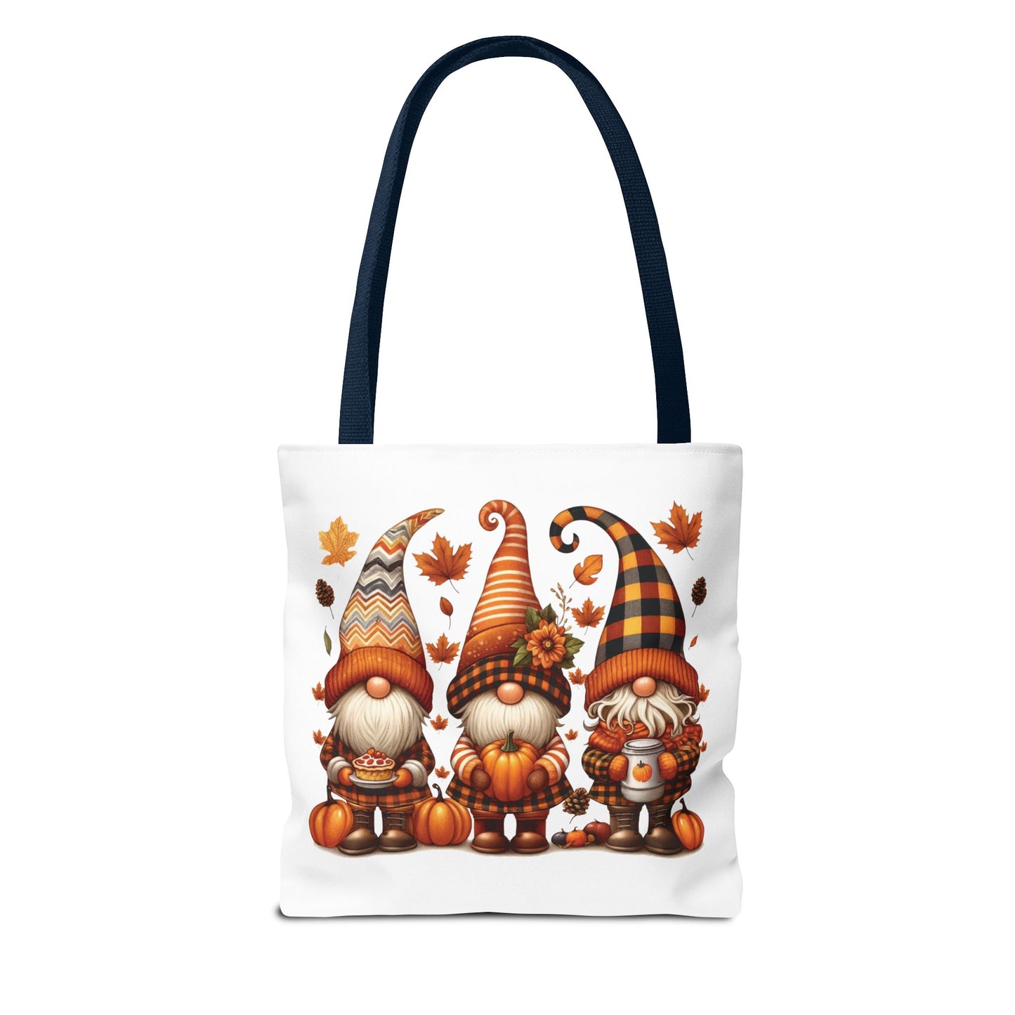 🍁 Autumn Gnome Trio Tote Bag – Cozy Fall Charm with Pumpkin Spice Magic