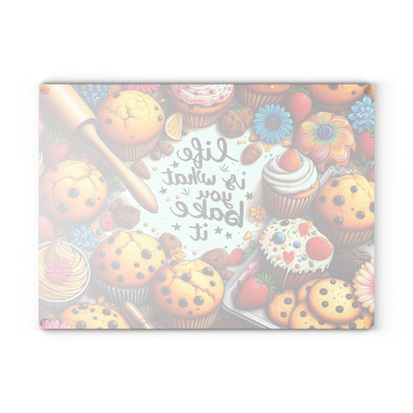 🍪 Life Is What You Bake It Cutting Board – Sweet Style for Your Kitchen 🧁