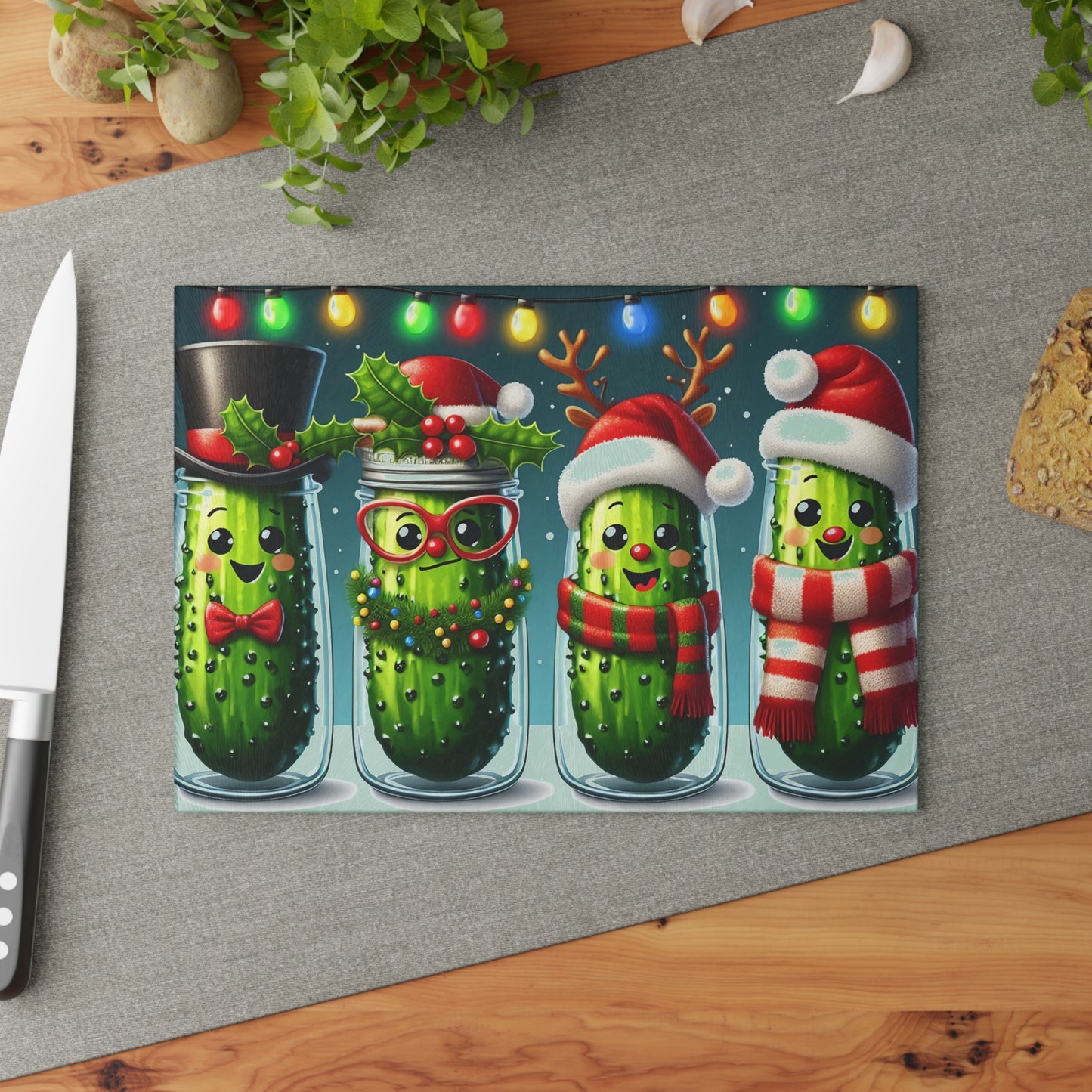 🥒🎄 Christmas Pickles Cutting Board – Holiday Cheer with a Crunchy Twist ✨🍴