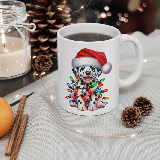 Dalmatian Christmas Lights Mug – Personalized Holiday Cheer in Every Sip 🎅🌟