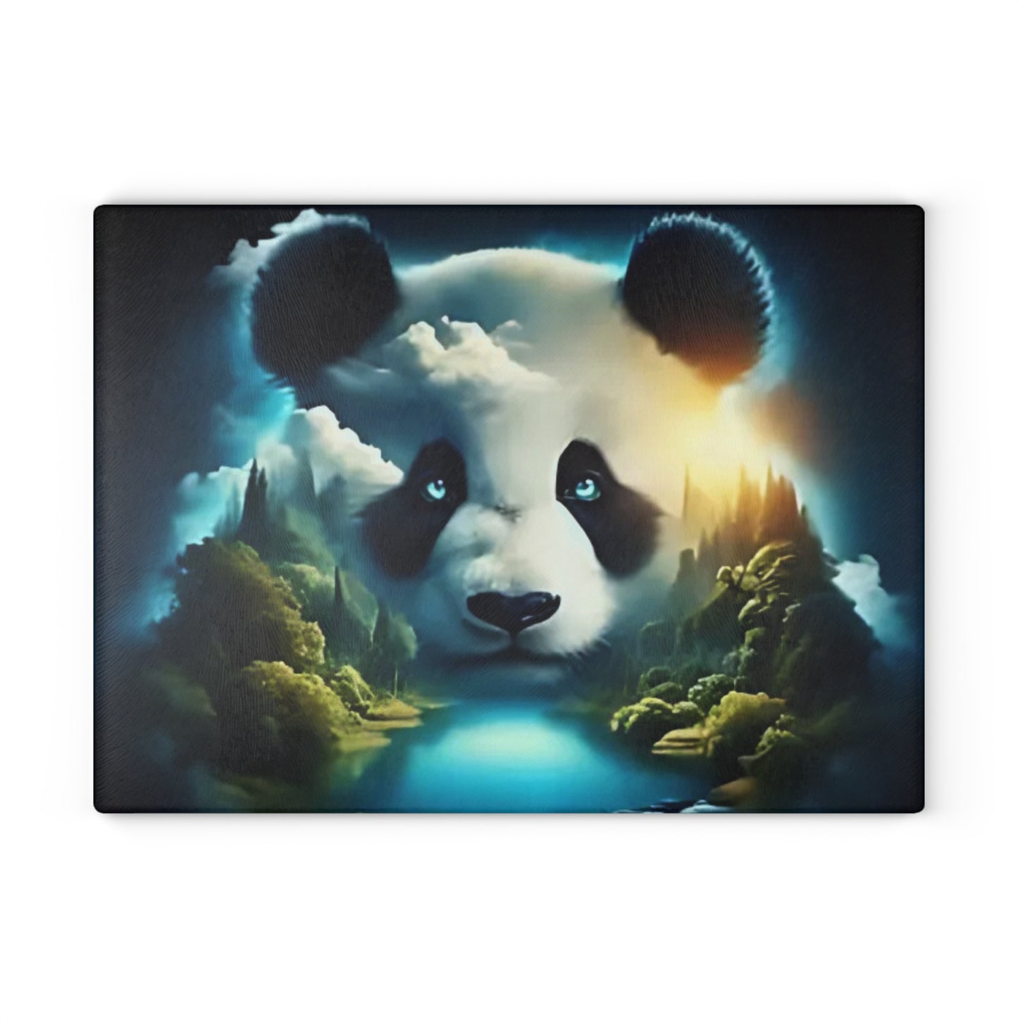 Panda Bear Tempered Glass Cutting Board