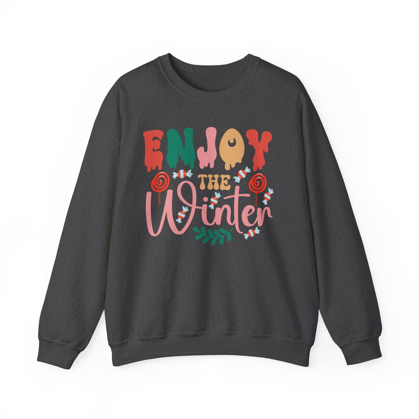 ❄️☕ Enjoy the Winter Sweatshirt – Cozy Snowflake & Cocoa Season Vibes 🧣✨