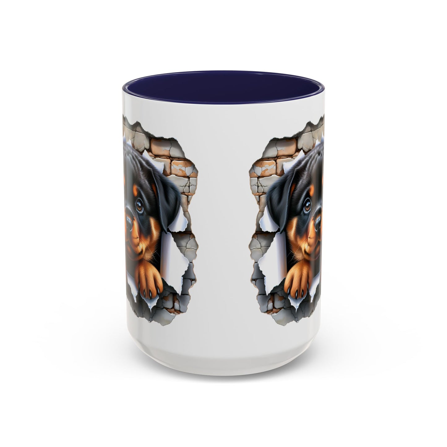 🐾☕ Rottweiler Puppy Accent Mug – Sweet Breakthrough Pup Design ✨