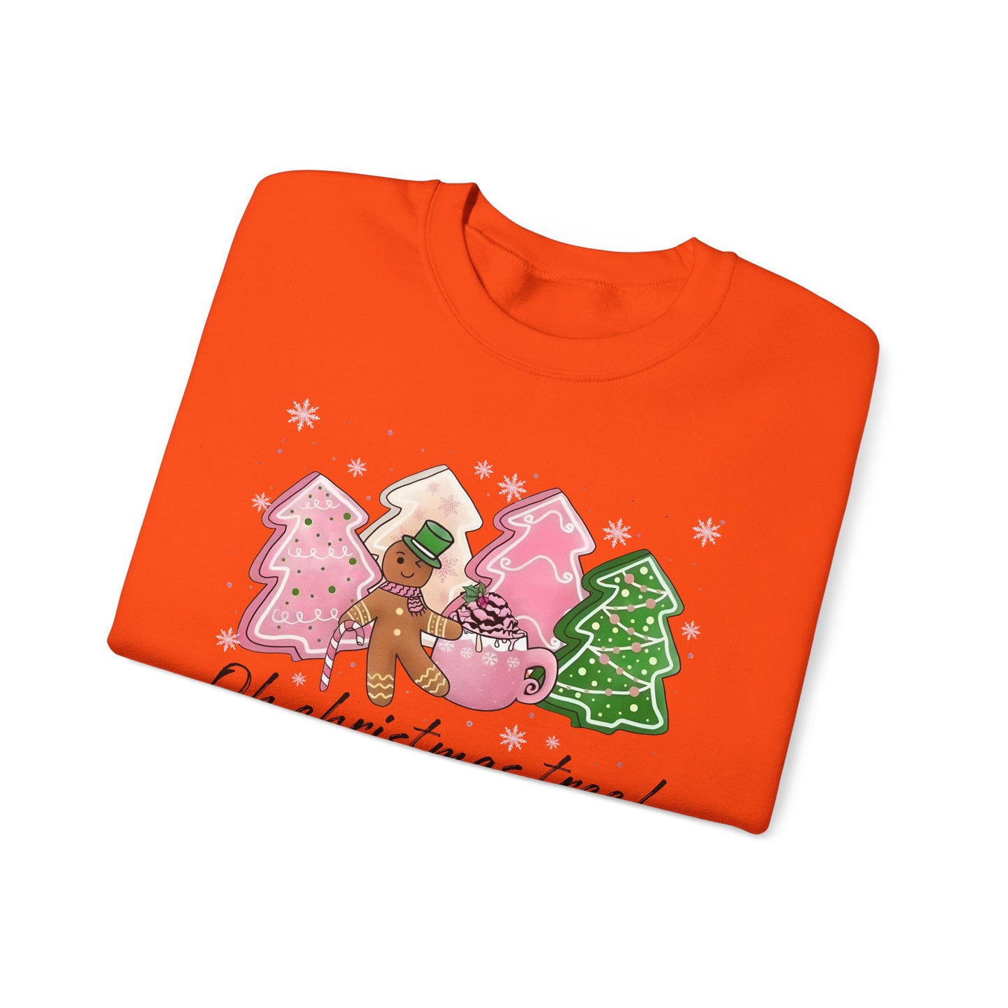 🎄🍪 Oh Christmas Tree! Gingerbread & Cocoa Crewneck – Sweet Holiday Cookie Lover Gift