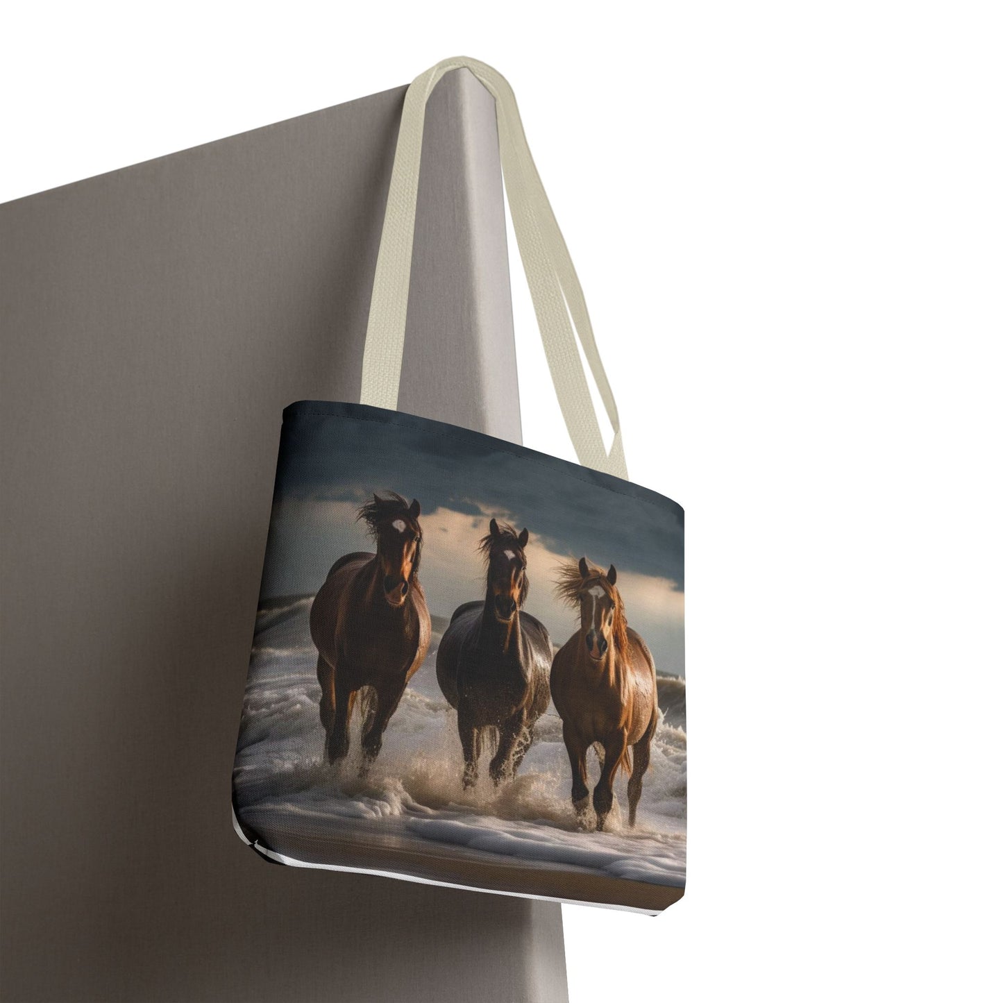 Bolsa de mano Caballos salvajes al anochecer: un bolso de mano atrevido inspirado en la naturaleza para amantes de los caballos