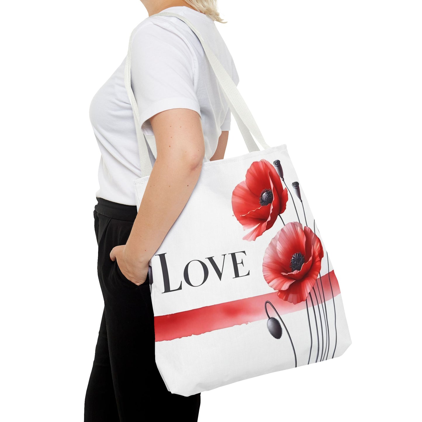 ❤️ Bolso Tote Floral Rojo “Love” – Atrevido, Hermoso y Lleno de Corazón
