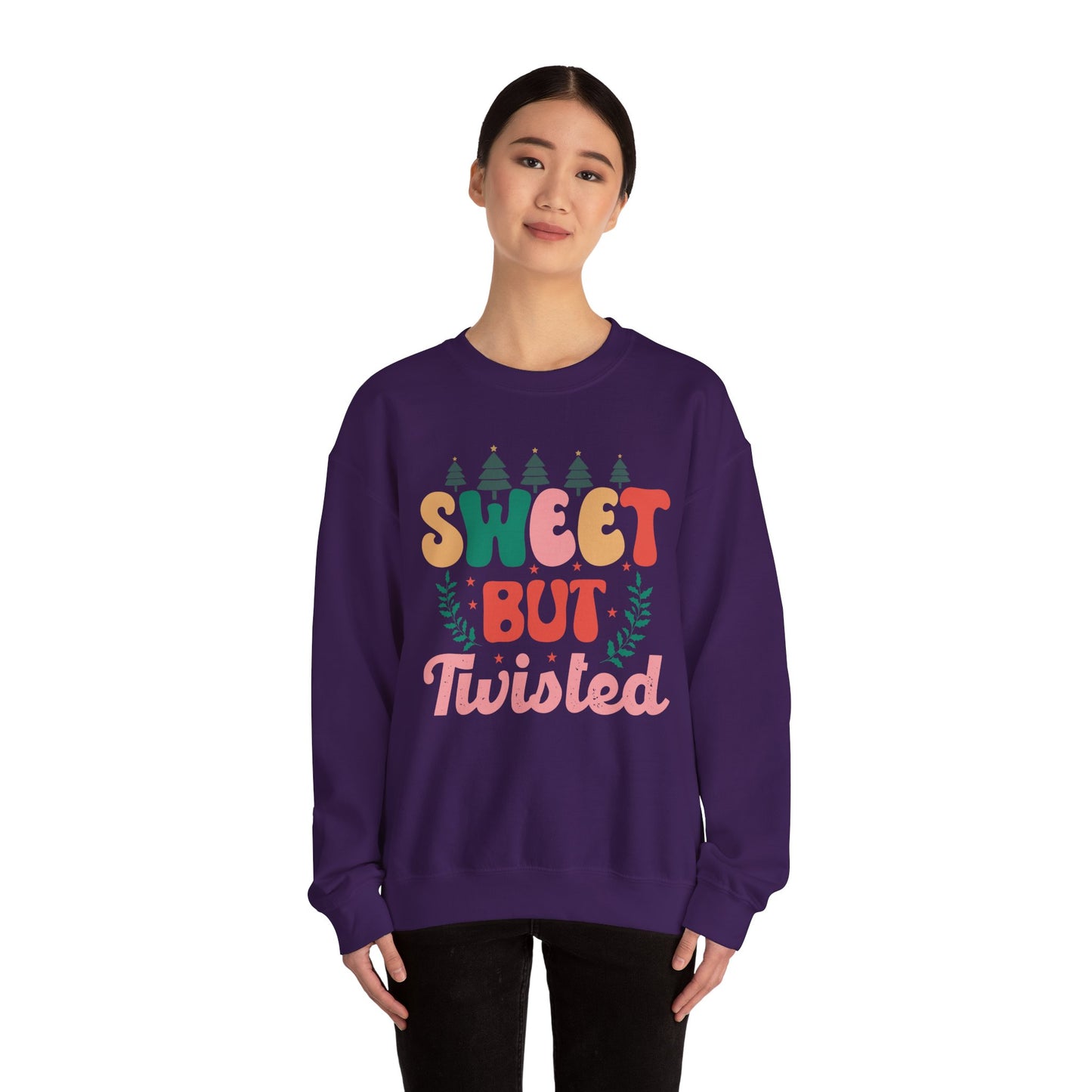 🎀✨ Sweet But Twisted Sweatshirt – Retro Pastel Christmas Vibes for the Season 🌲💖