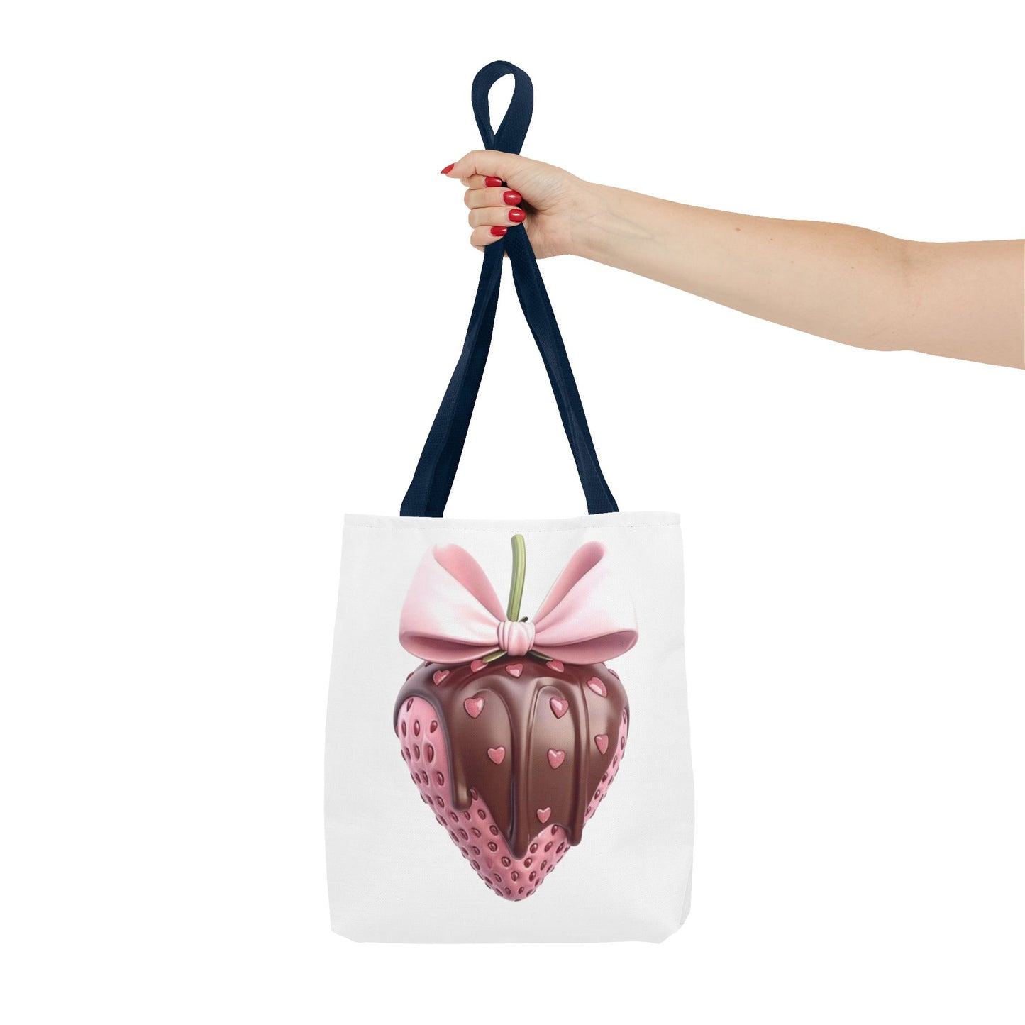 🍓 Chocolate-Dipped Strawberry Tote Bag – Sweet, Romantic & Practical 🍫