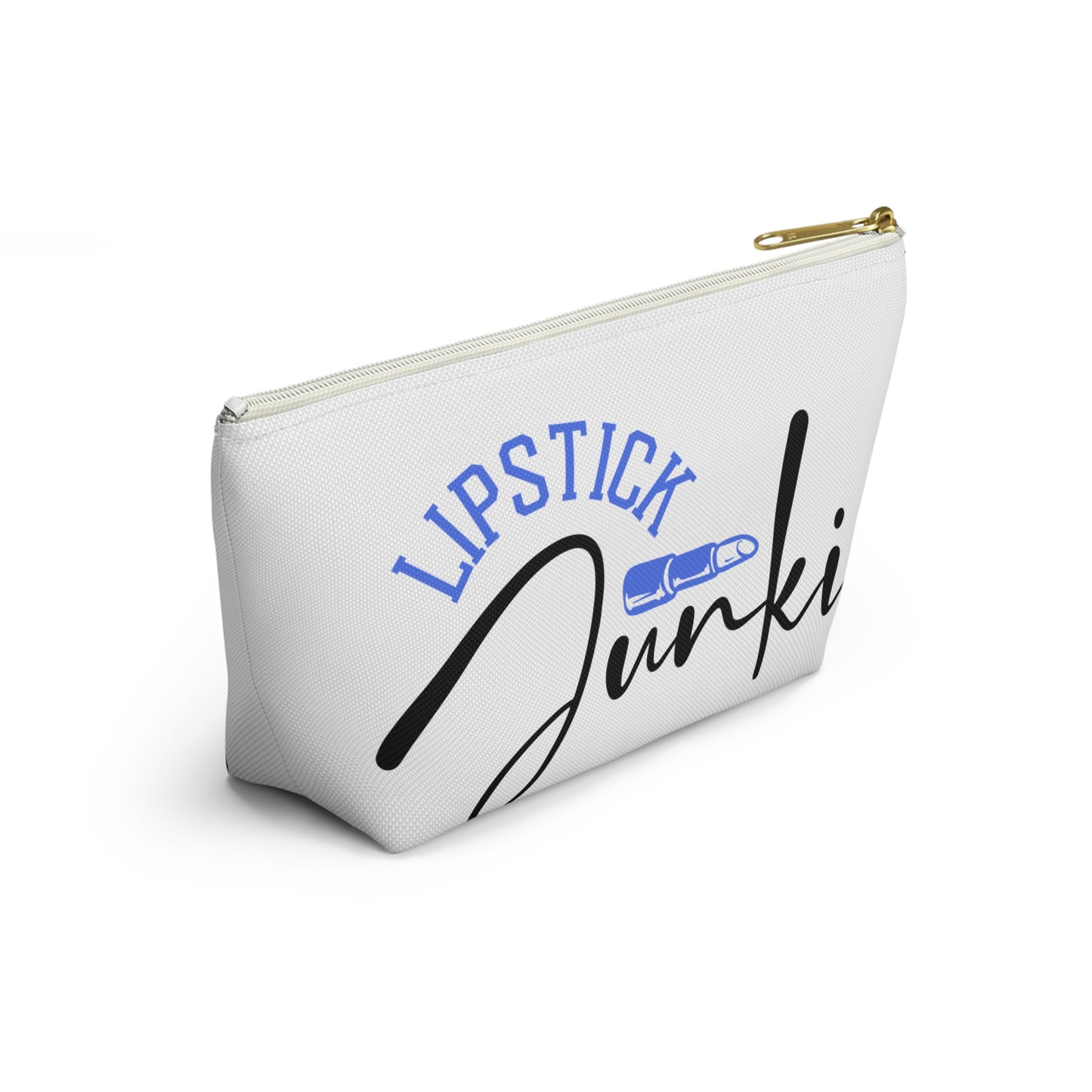Accessory Pouch – "Lipstick Junkie" Blue Makeup Bag
