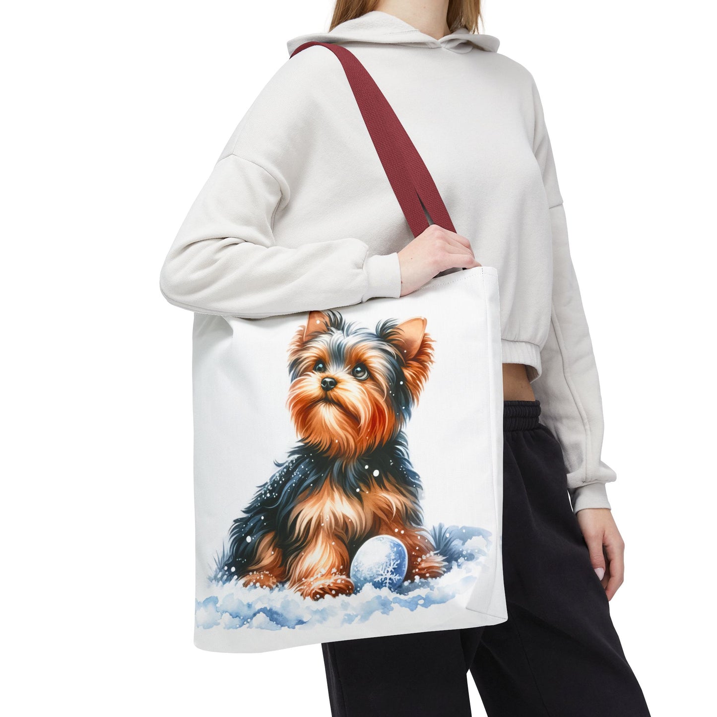 ❄️ Yorkie in Snow Tote Bag – Winter Cuteness with a Side of Sass 🐾👜