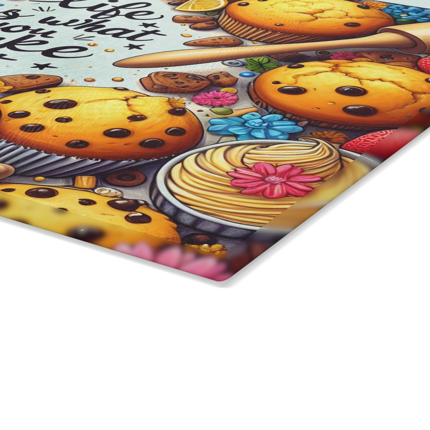 🍪 Life Is What You Bake It Cutting Board – Sweet Style for Your Kitchen 🧁