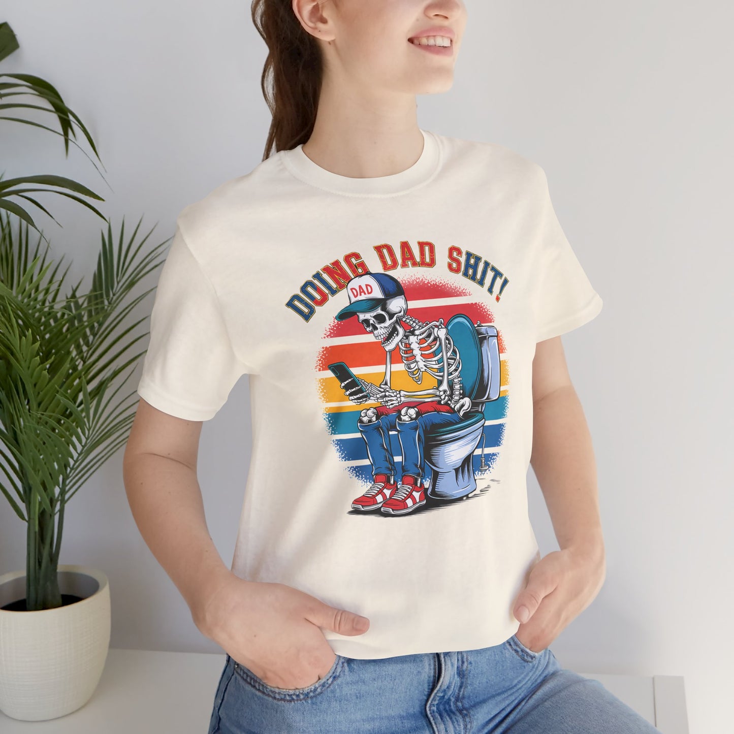🧻 HACIENDO CABRAS DE PAPÁ | Camiseta gráfica divertida con esqueleto en el inodoro