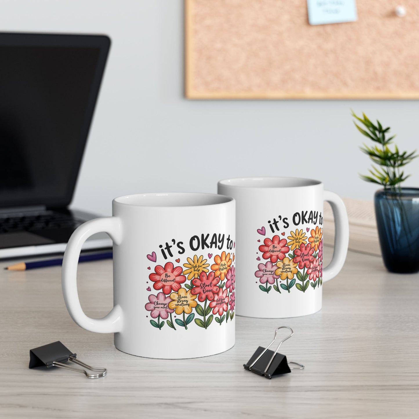 🌸 It’s Okay Flower Affirmations Mug – Gentle Reminders in Every Sip 💖☕
