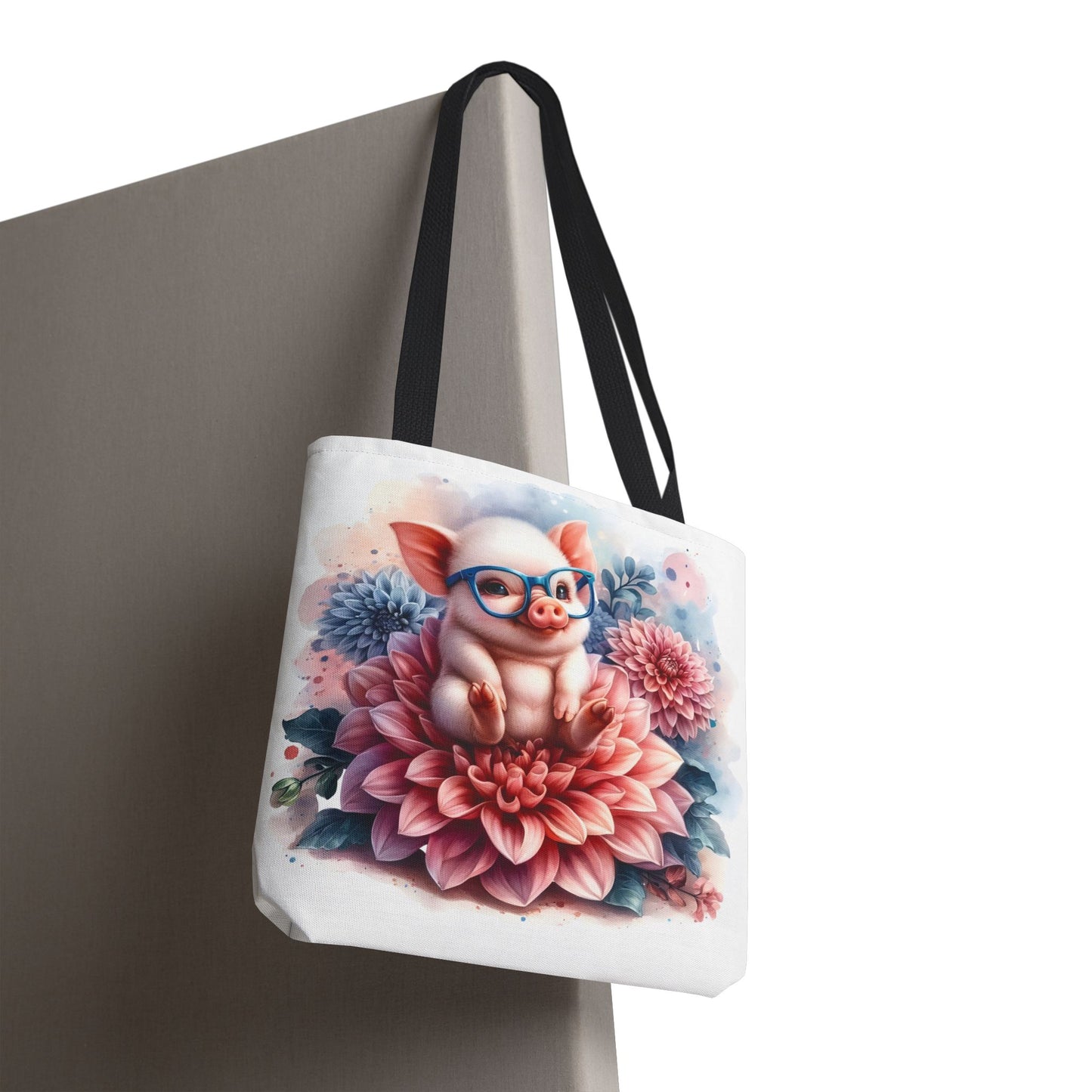 🐷 Floral Piglet Tote Bag – Cute, Whimsical & Practical 🌸