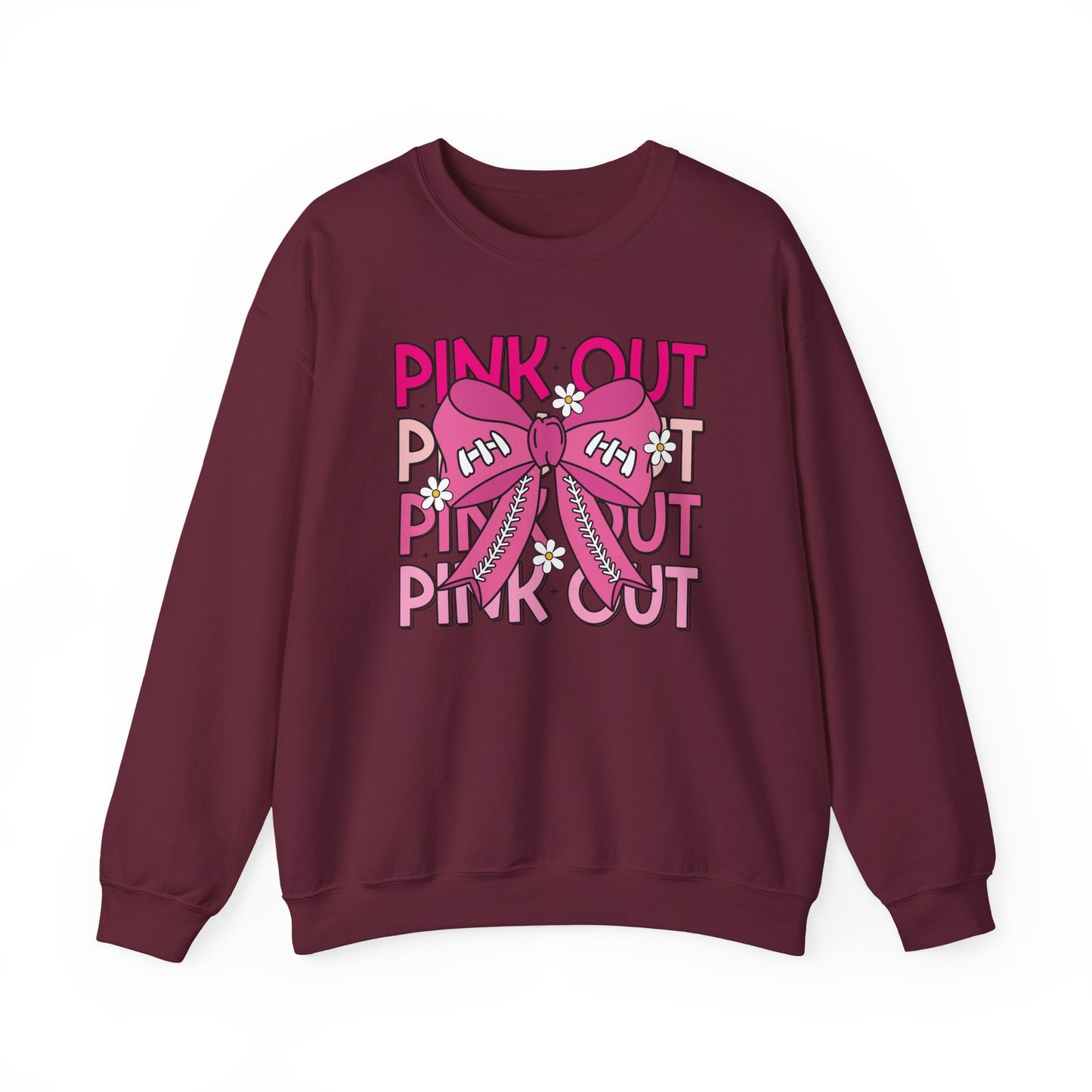 🎀🌸 Pink Out Sweatshirt – Cheer Bow Breast Cancer Awareness