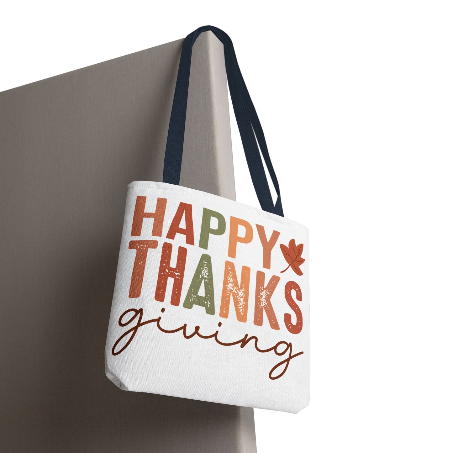 🍁 Rustic Happy Thanksgiving Tote Bag – Simple Charm for the Season 🍂🧡