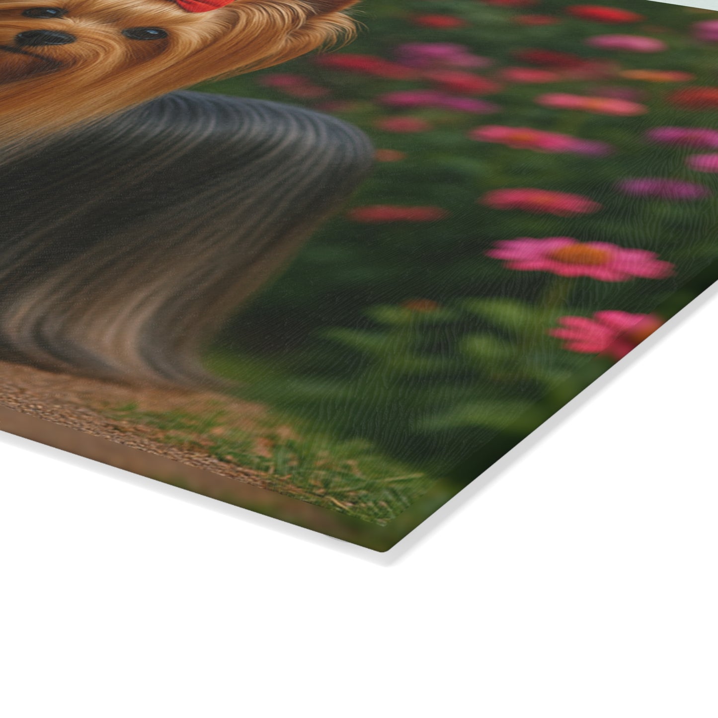 🐾🌸 Yorkie in Bloom Cutting Board – Elegant Floral Beauty for Your Kitchen 🌼