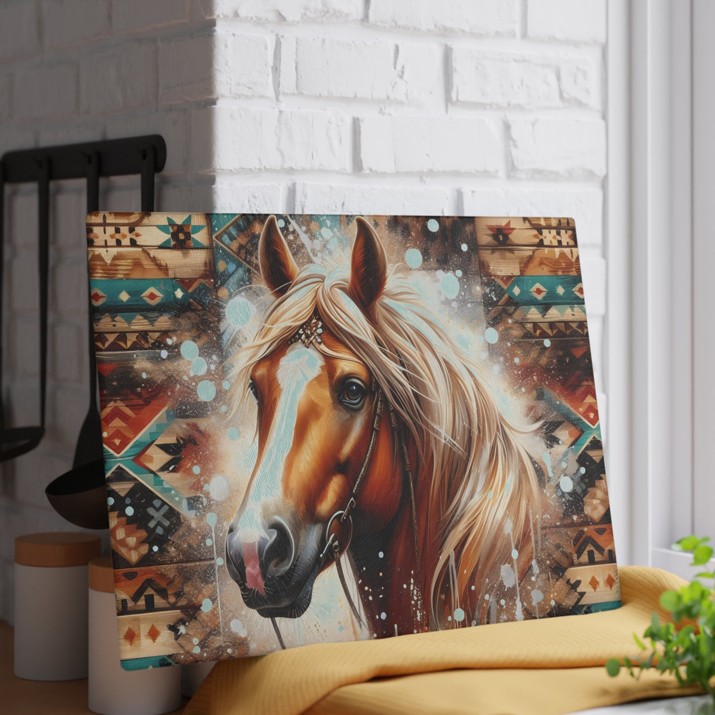 🐎🌵 Western Horse Cutting Board – Rustic Boho Aztec Kitchen Décor 🤎✨