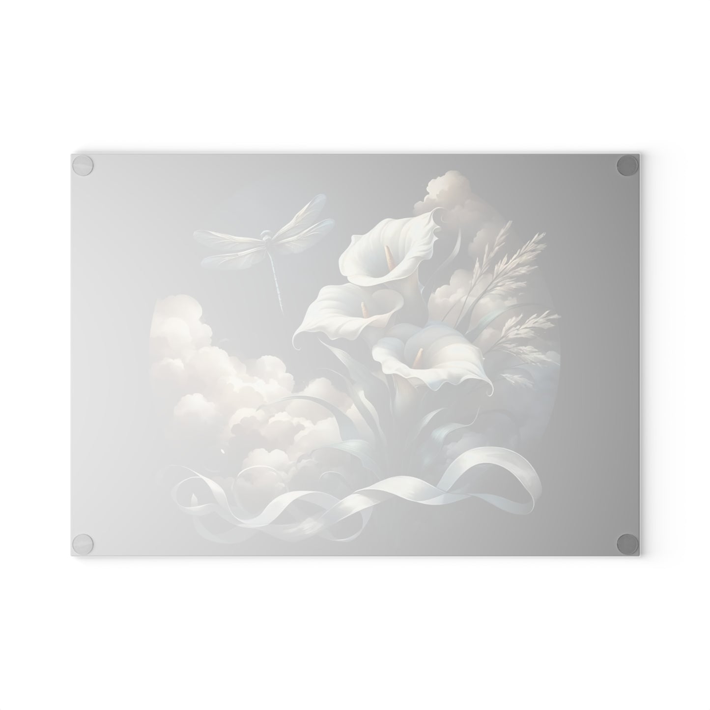 🌸 Calla Lily & Dragonfly Cutting Board – Serene Floral Beauty for Your Kitchen