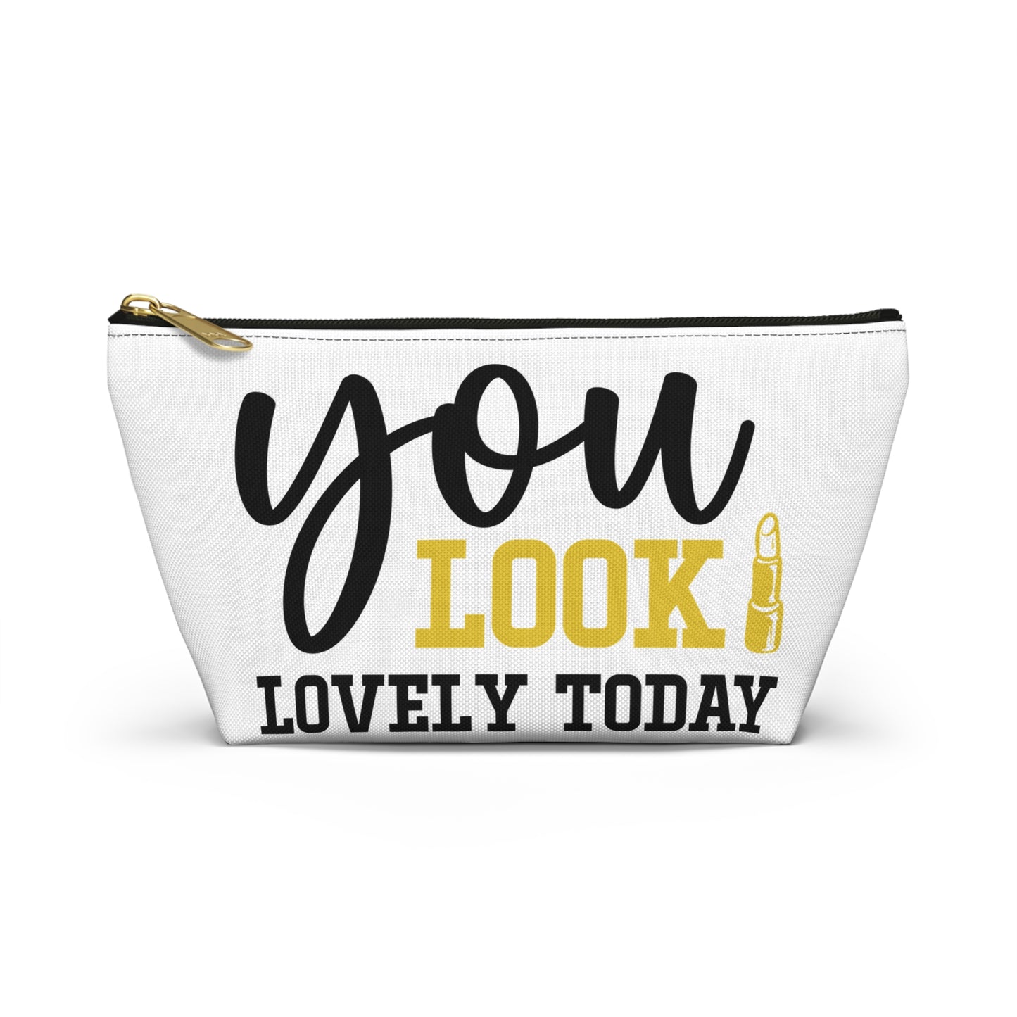 Accessory Pouch – "You Look Lovely Today" Yellow Makeup Bag