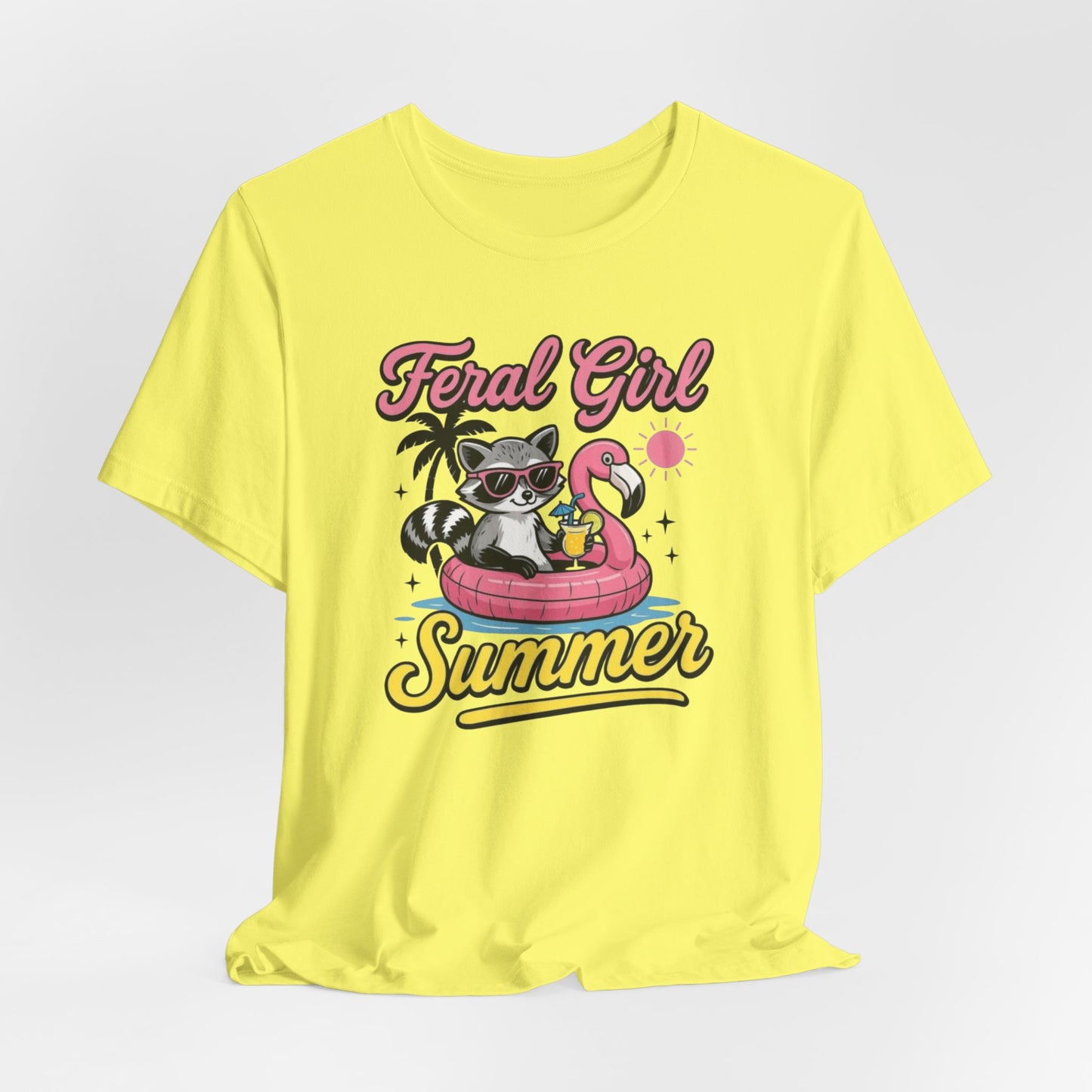 Camiseta de verano para chica salvaje: Mapache divertido con vuelo | Camiseta de verano para mujer