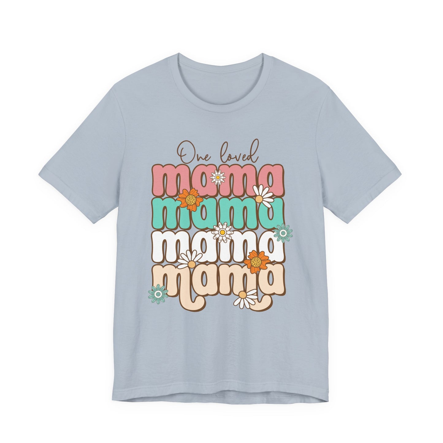 👕 Mama, Mama, Mama, Mama Boho-Style T-Shirt – Joyful Chaos of Motherhood 🌿