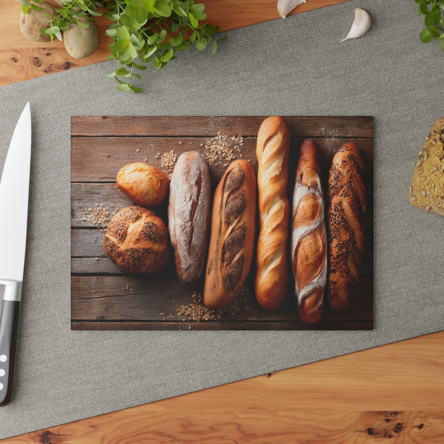 🥖✨ Rustic Baguette & Artisan Bread Cutting Board – Farmhouse Charm for Your Kitchen 🍞