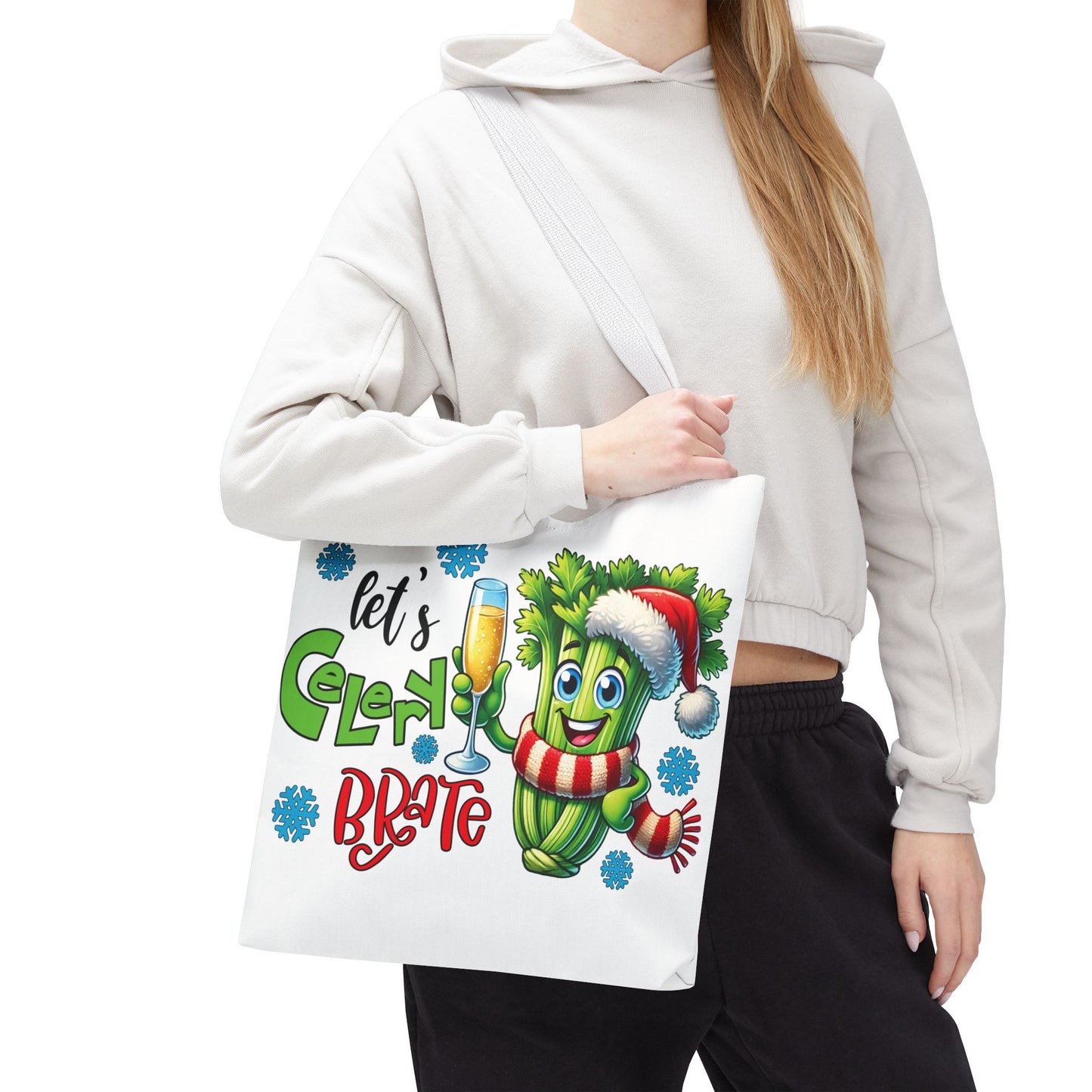 🥂 Let’s Celery-brate Christmas Tote Bag – Fun, Festive & Eco-Friendly 🎄