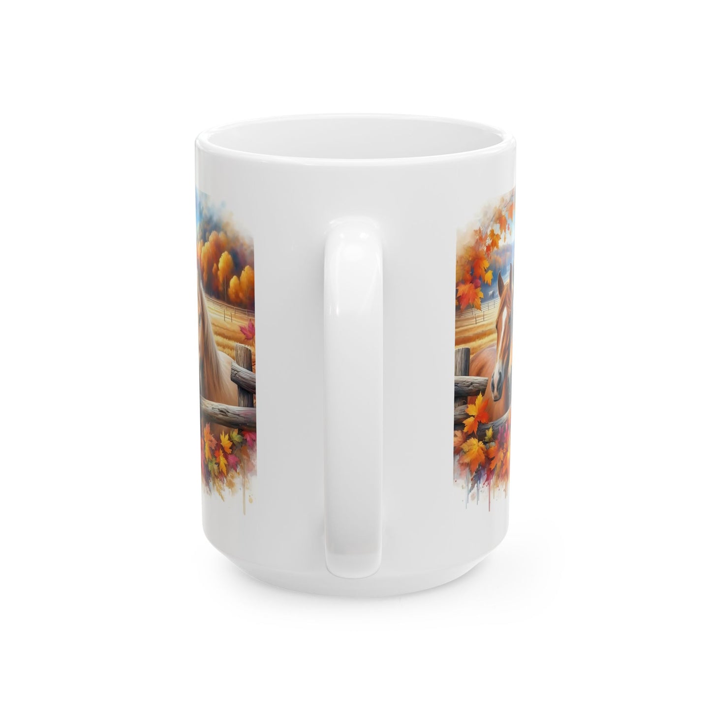 🐴🍂 Autumn Horses Mug – Fall Farm Coffee Cup with Rustic Charm ☕🍁