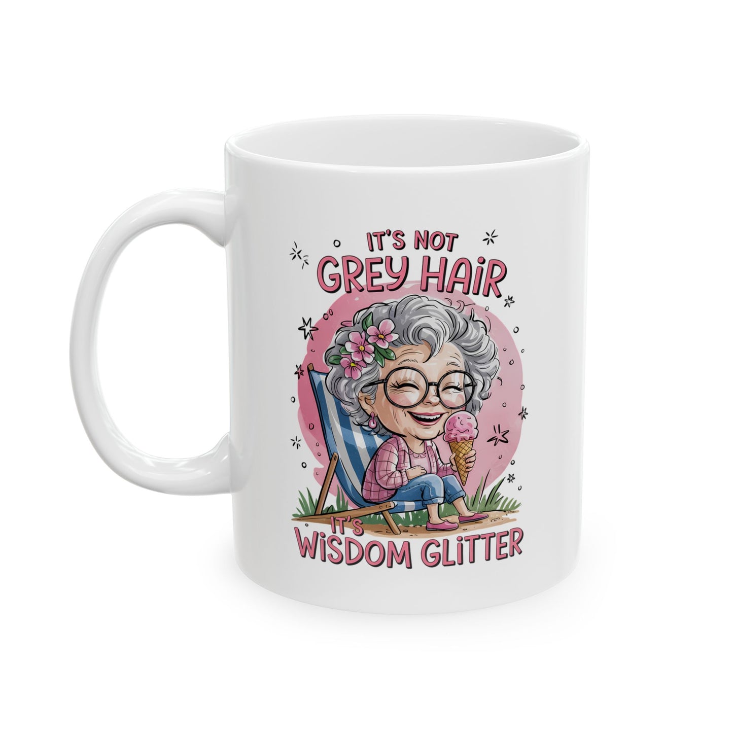 🌸 No son canas, son purpurina de sabiduría: una taza de café divertida y empoderadora para abuelas 💖