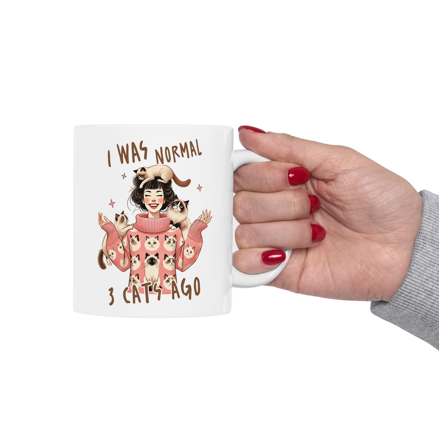 🐱 I Was Normal 3 Cats Ago Mug – Purrfectly Crazy Cat Lady Vibes ☕
