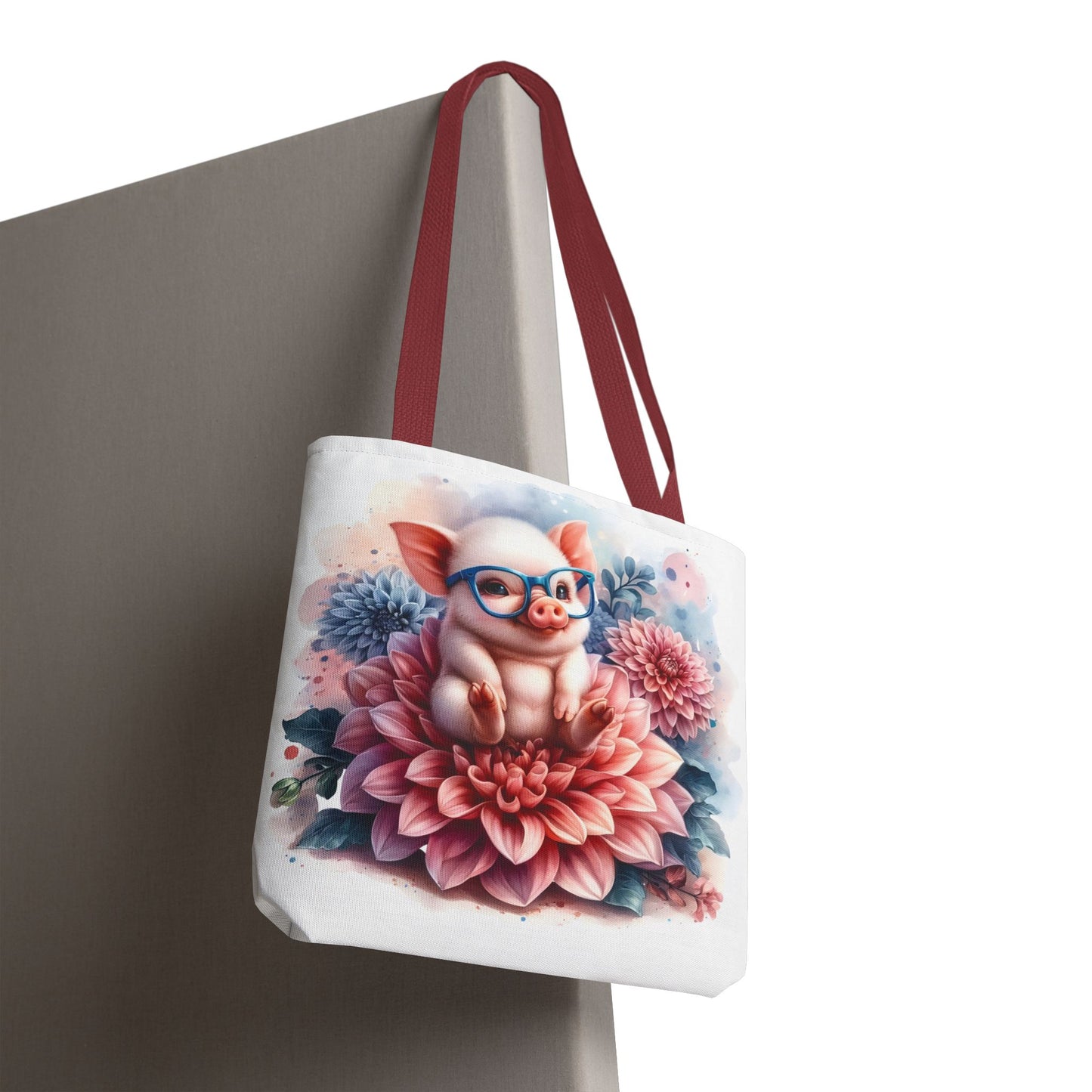 🐷 Floral Piglet Tote Bag – Cute, Whimsical & Practical 🌸