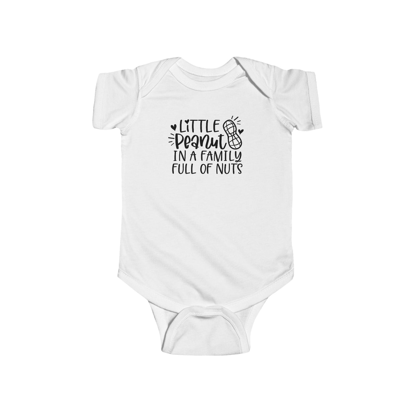 Body de bebé "Pequeño Maní en una Familia Llena de Frutos Secos": Divertido body con diseño de maní y corazón