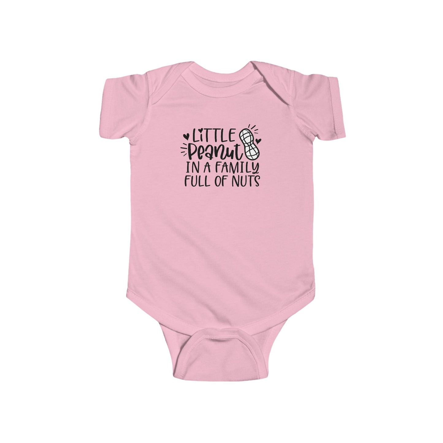 Body de bebé "Pequeño Maní en una Familia Llena de Frutos Secos": Divertido body con diseño de maní y corazón