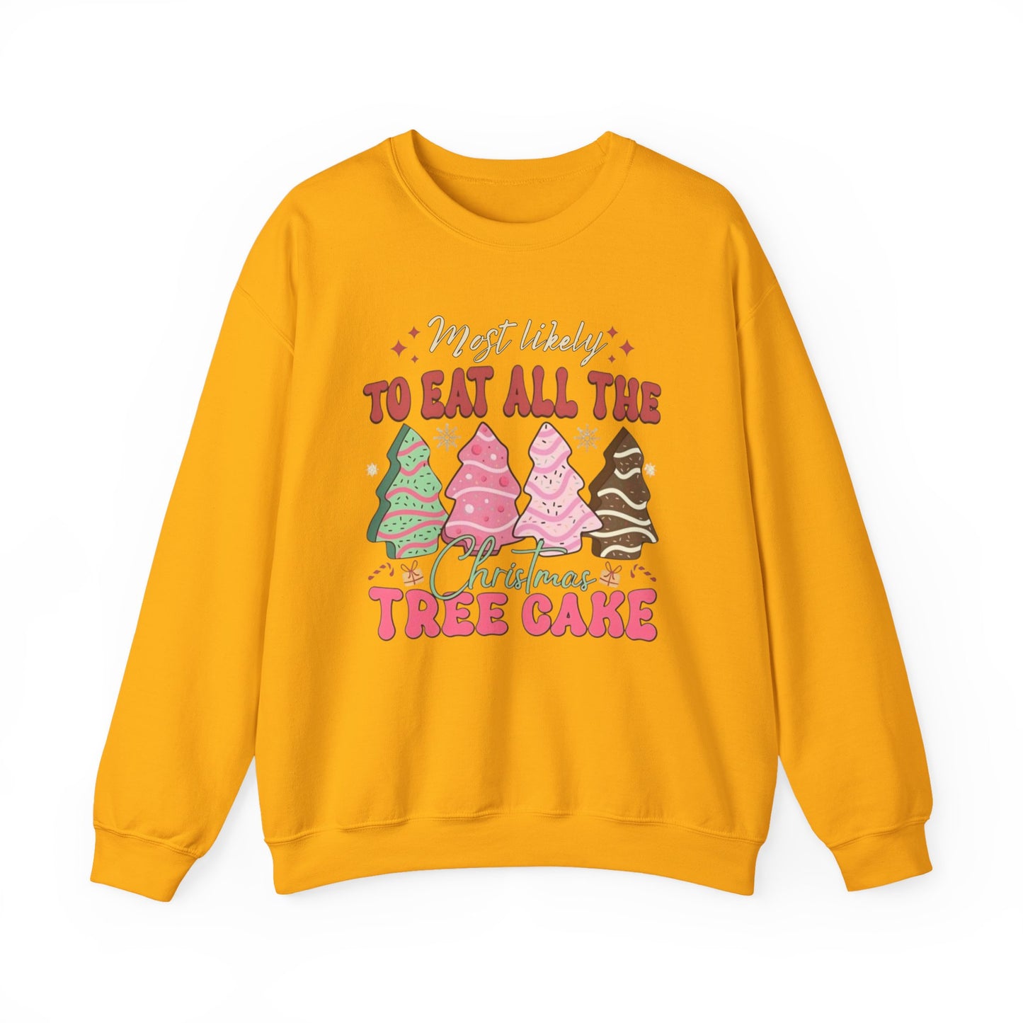🎄🍰 Most Likely to Eat All the Christmas Tree Cake Sweatshirt – Fun Holiday Dessert Lover Gift