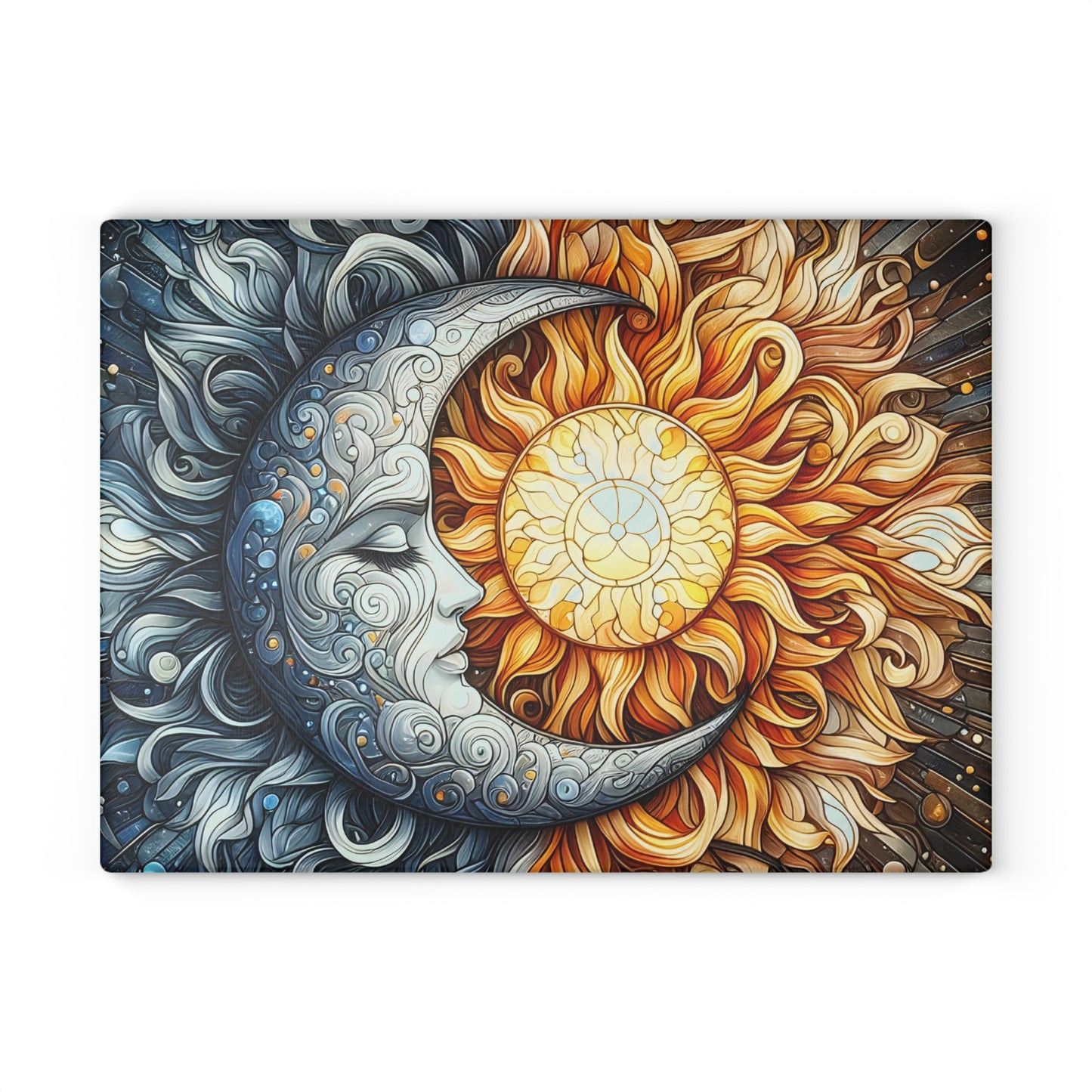 🌙☀️ Celestial Sun & Moon Cutting Board – Cosmic Elegance for Your Kitchen 🌌