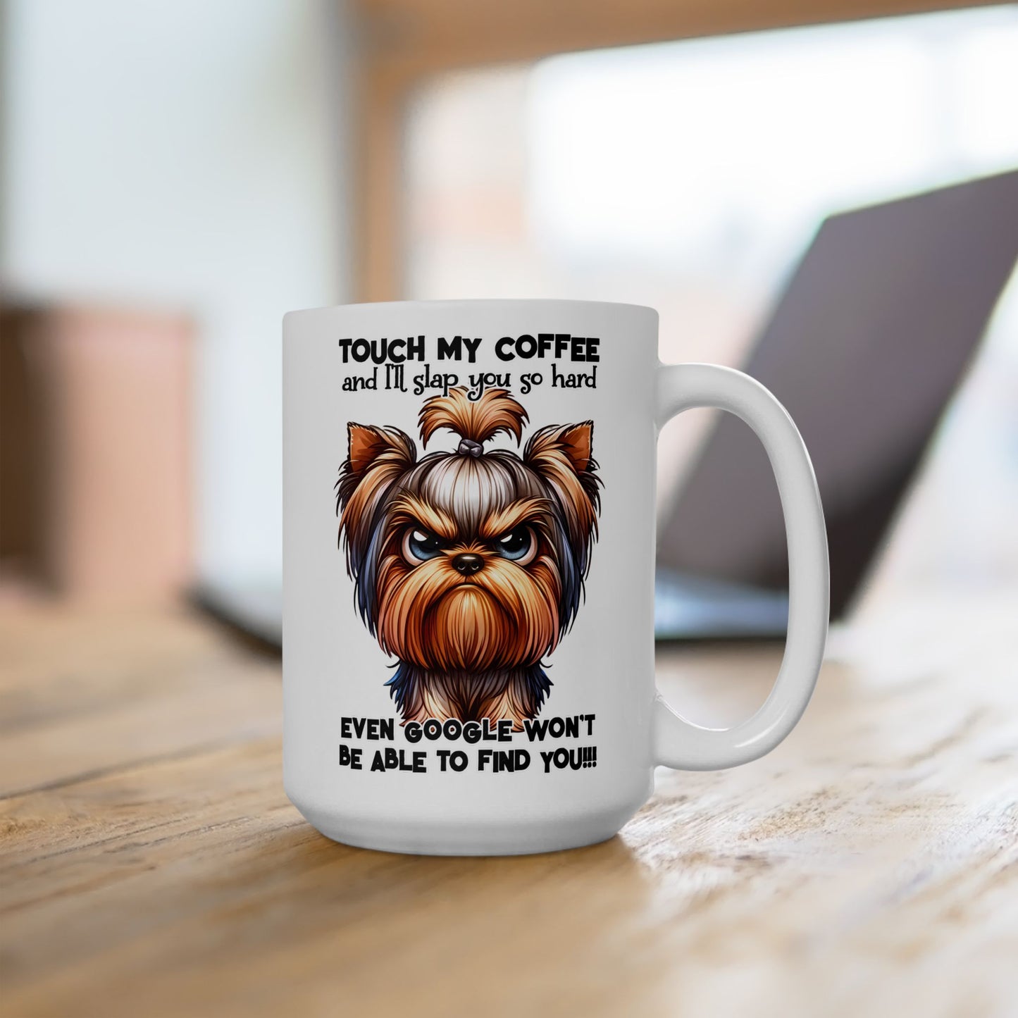 Taza de Yorkshire Terrier Gruñón: “Toca mi café y te daré una bofetada…” 💥