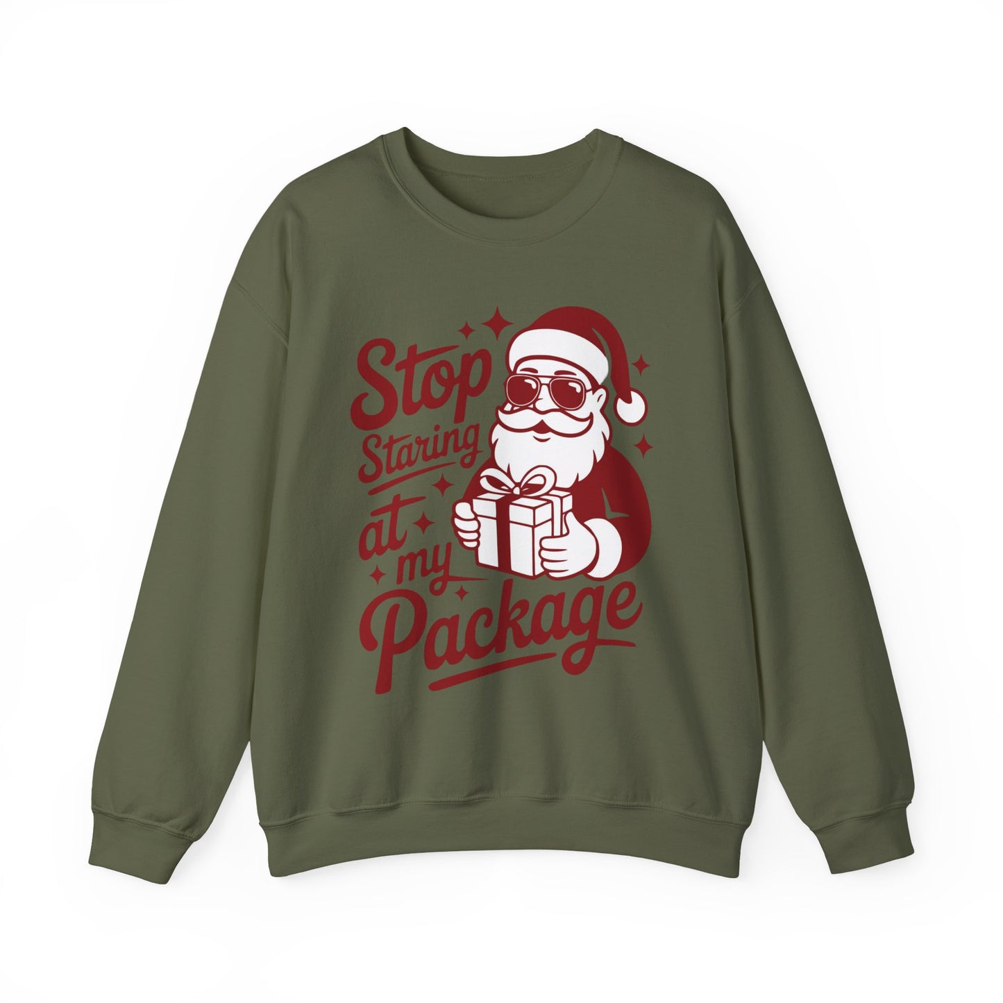 🎅🤣 Stop Staring at My Package Sweatshirt – Funny Santa Holiday Pullover