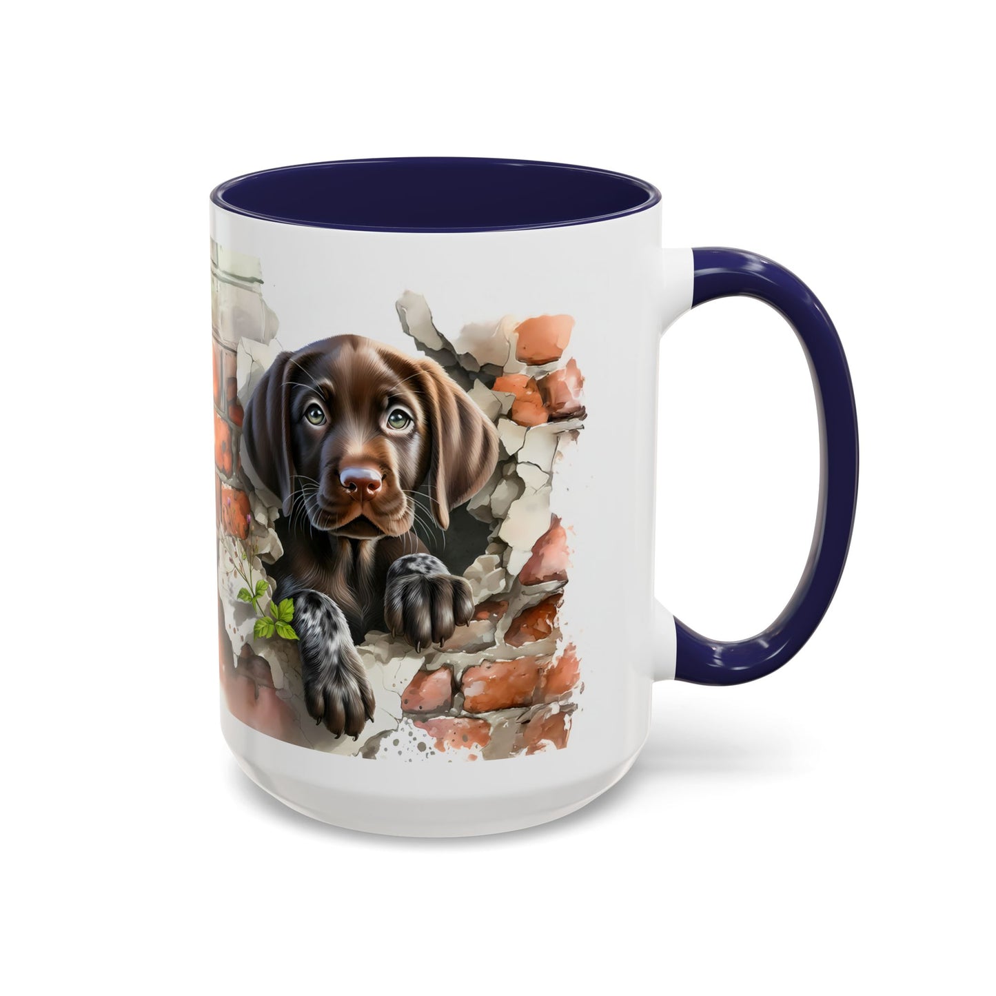 🐶🍫 Chocolate Lab Puppy Accent Mug – Sweet Brown Pup Coffee Cup ☕💛
