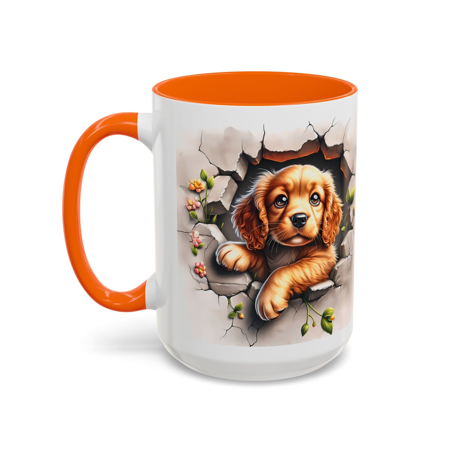 🐾 Cocker Spaniel Puppy Accent Mug – Sweet Fluffy Pup Coffee Cup ☕🤎