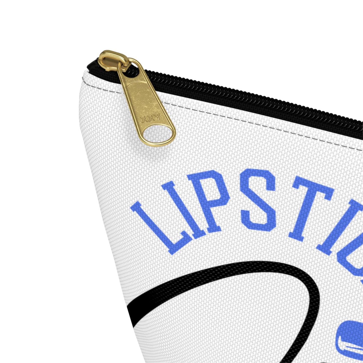 Accessory Pouch – "Lipstick Junkie" Blue Makeup Bag