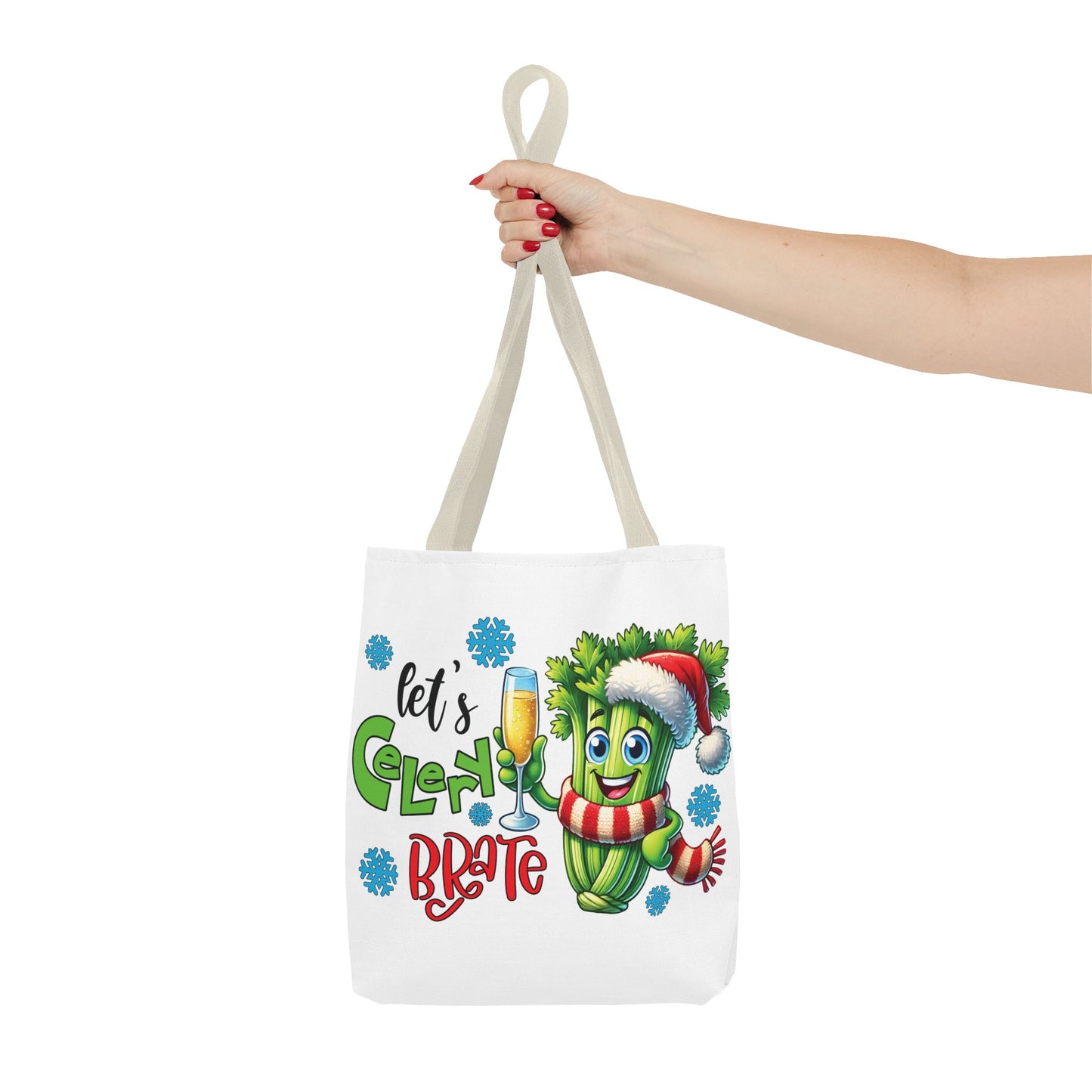 🥂 Let’s Celery-brate Christmas Tote Bag – Fun, Festive & Eco-Friendly 🎄