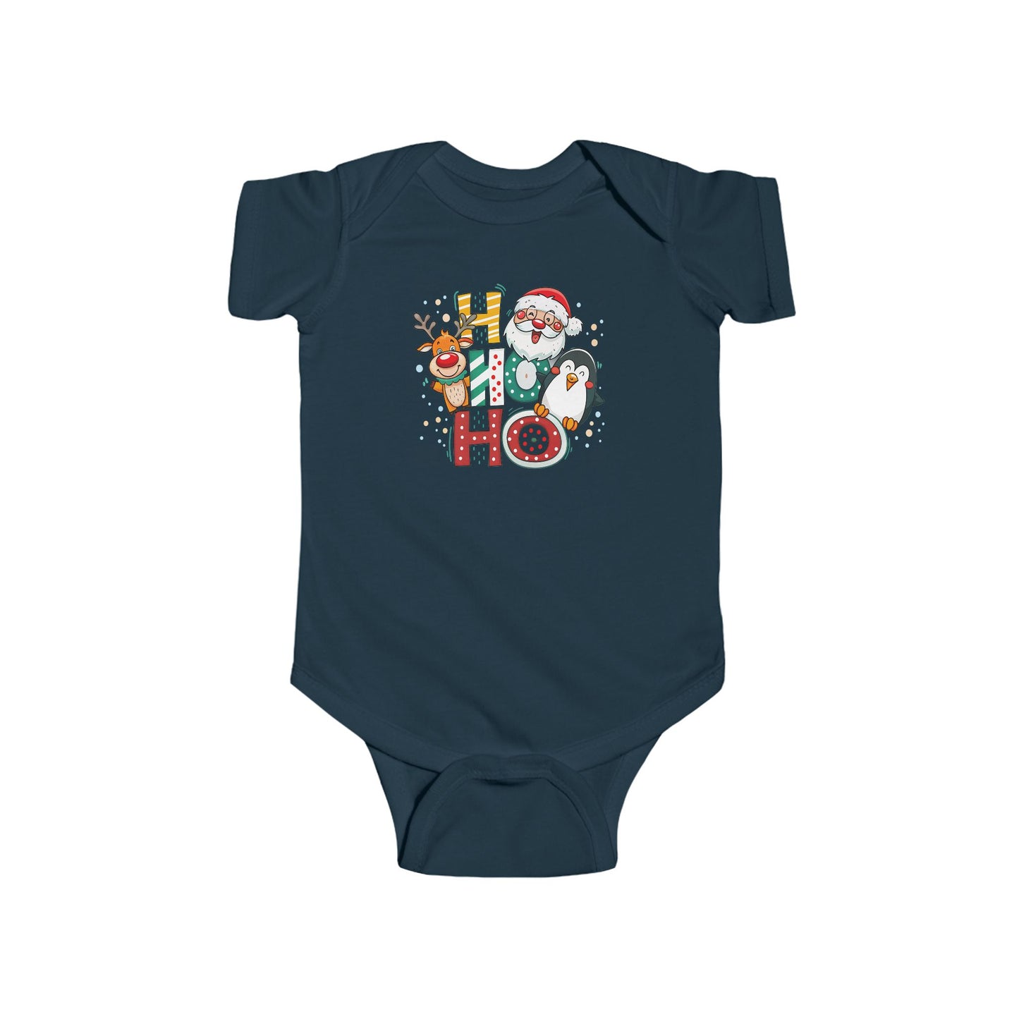 🎅 Ho Ho Ho Christmas Baby Onesie – Santa, Reindeer & Penguin Holiday Outfit ❄️🎄
