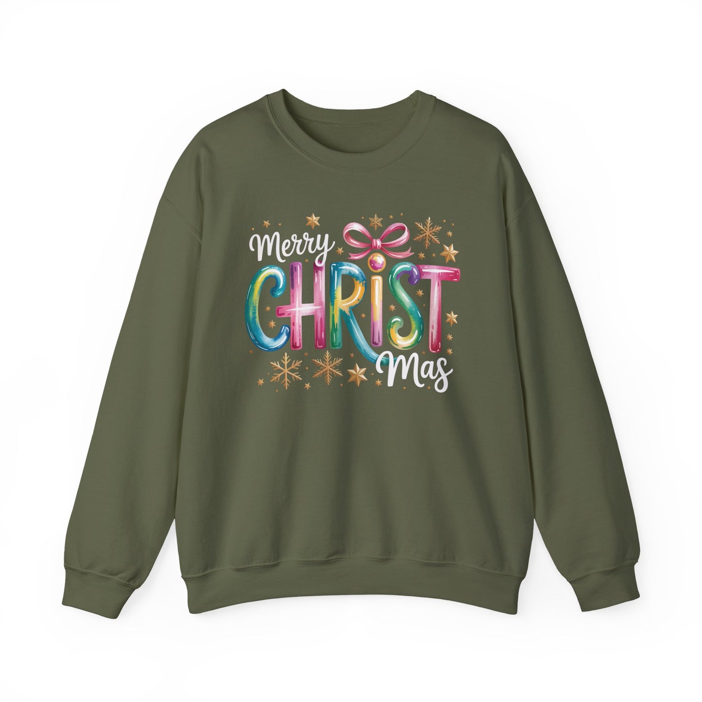 🎄🌈 Merry Christmas Rainbow Sweatshirt – Colorful Holiday Cheer ✨