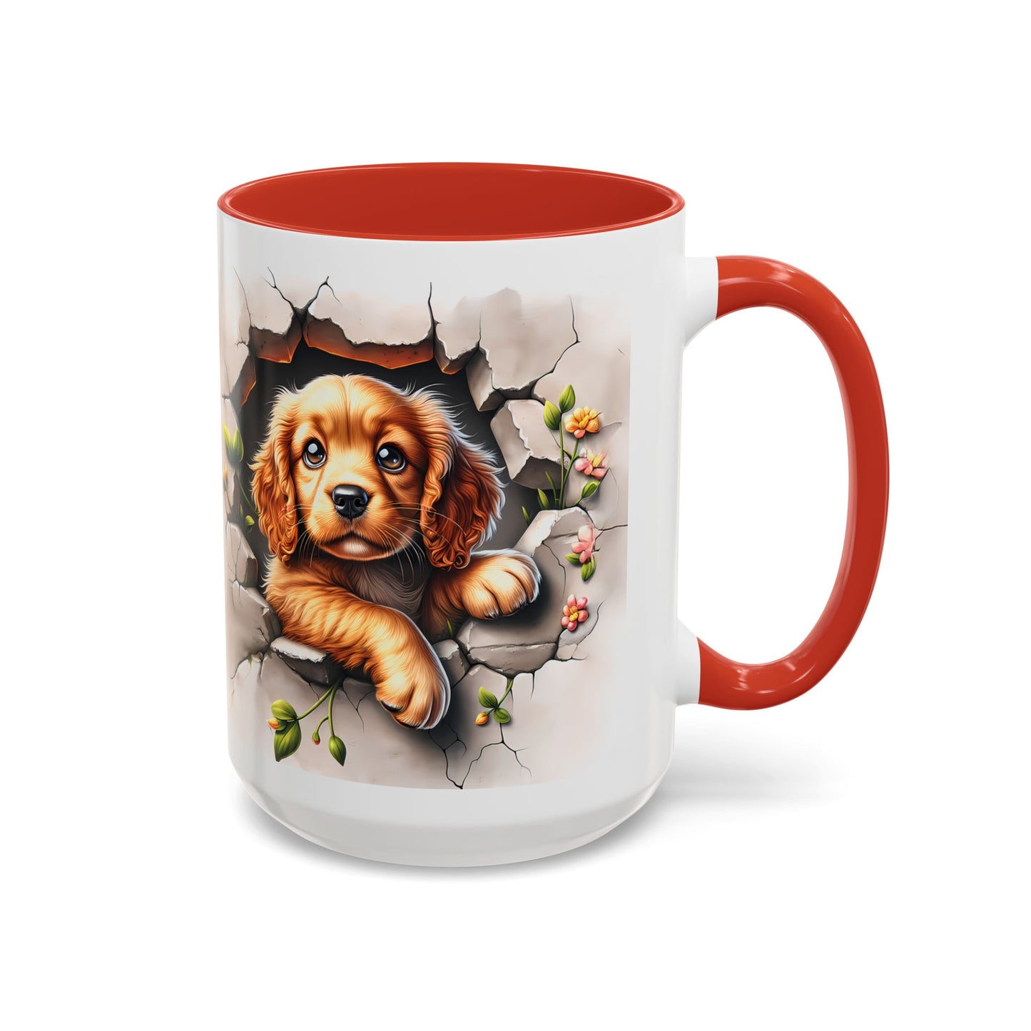🐾 Cocker Spaniel Puppy Accent Mug – Sweet Fluffy Pup Coffee Cup ☕🤎