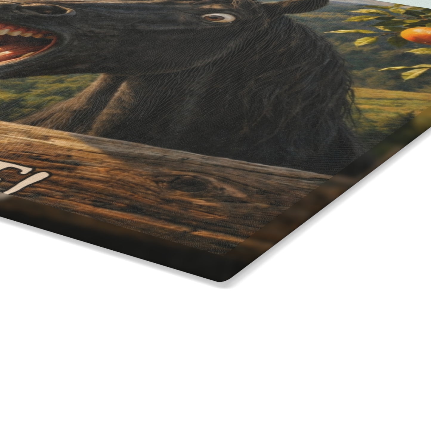Funny Horse Neigh She Has a Knife Glass Cutting Board – Humorous Farmhouse Horse Lover Kitchen Decor