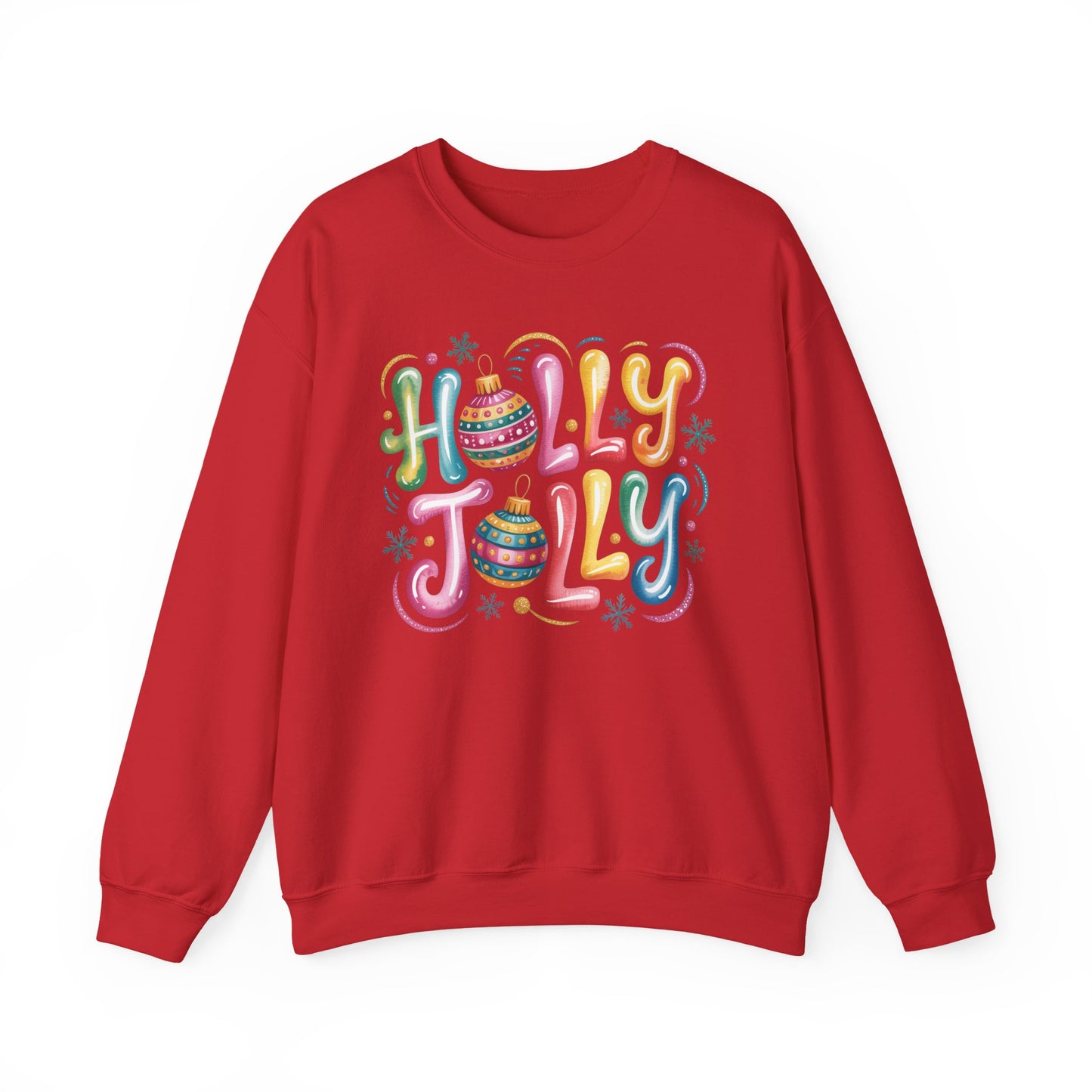 🎄✨ Holly Jolly Rainbow Ornament Christmas Sweatshirt – Festive & Fun Holiday Style 🌈🎁