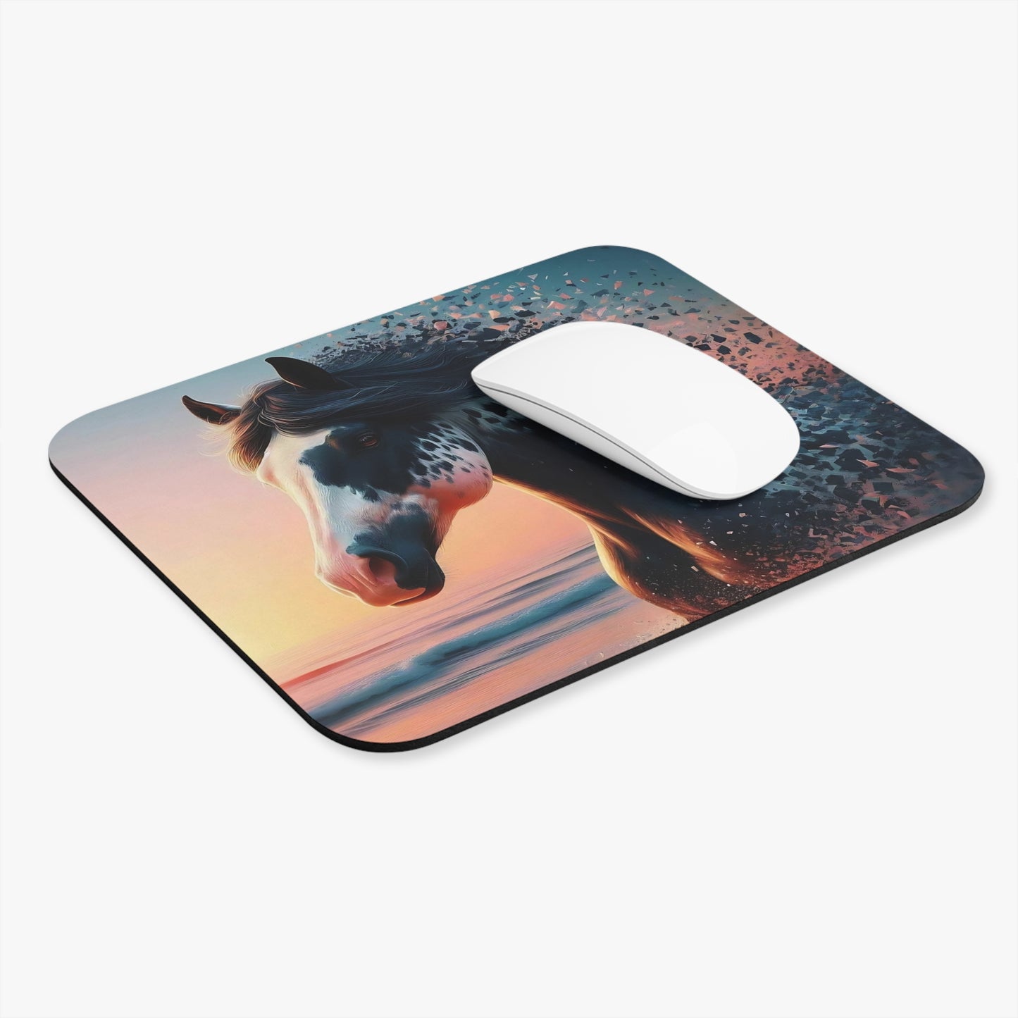 🖱️🌅🐎 Running Horse at Sunset Mouse Pad – Coastal Motion Art for Your Desk