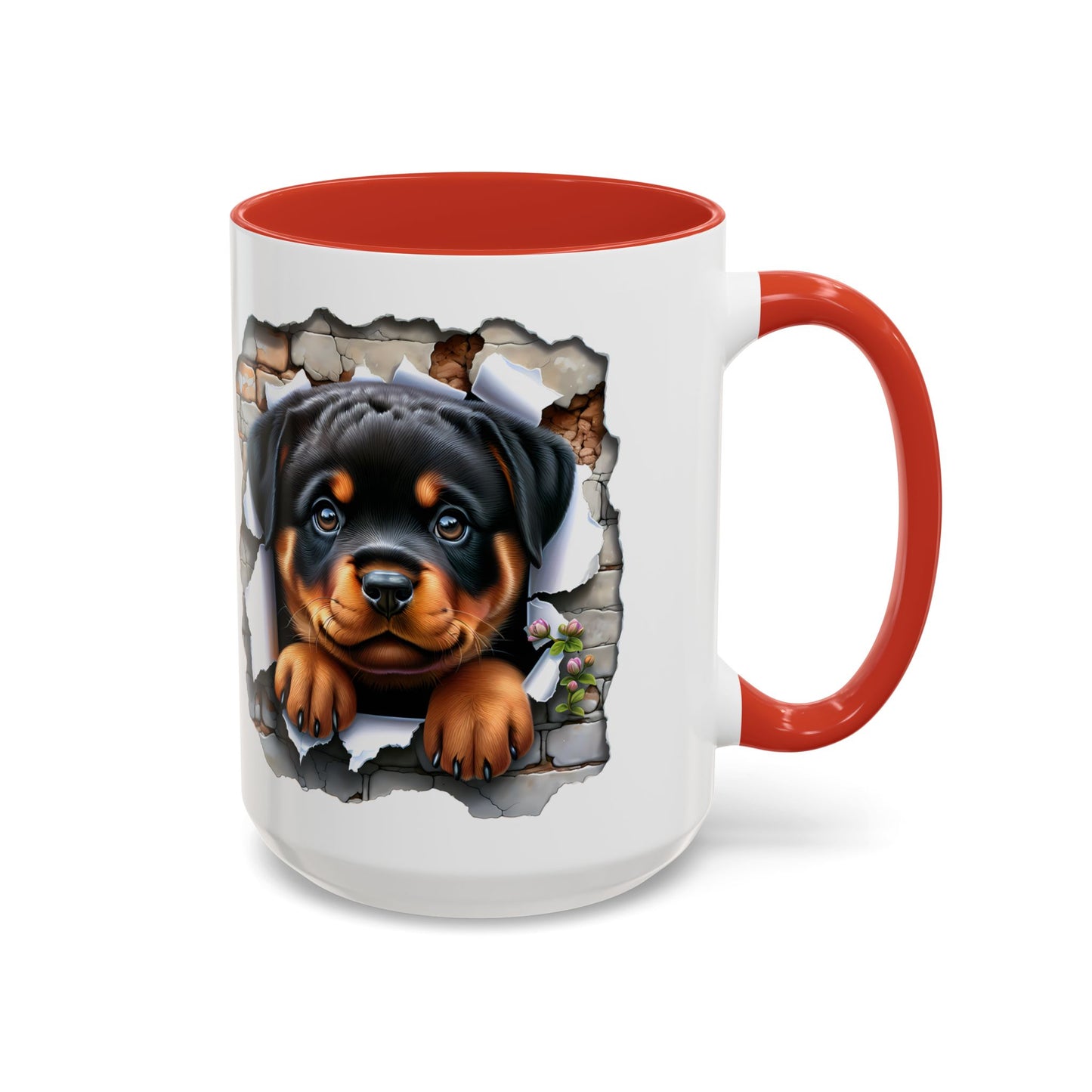 🐾☕ Rottweiler Puppy Accent Mug – Sweet Breakthrough Pup Design ✨